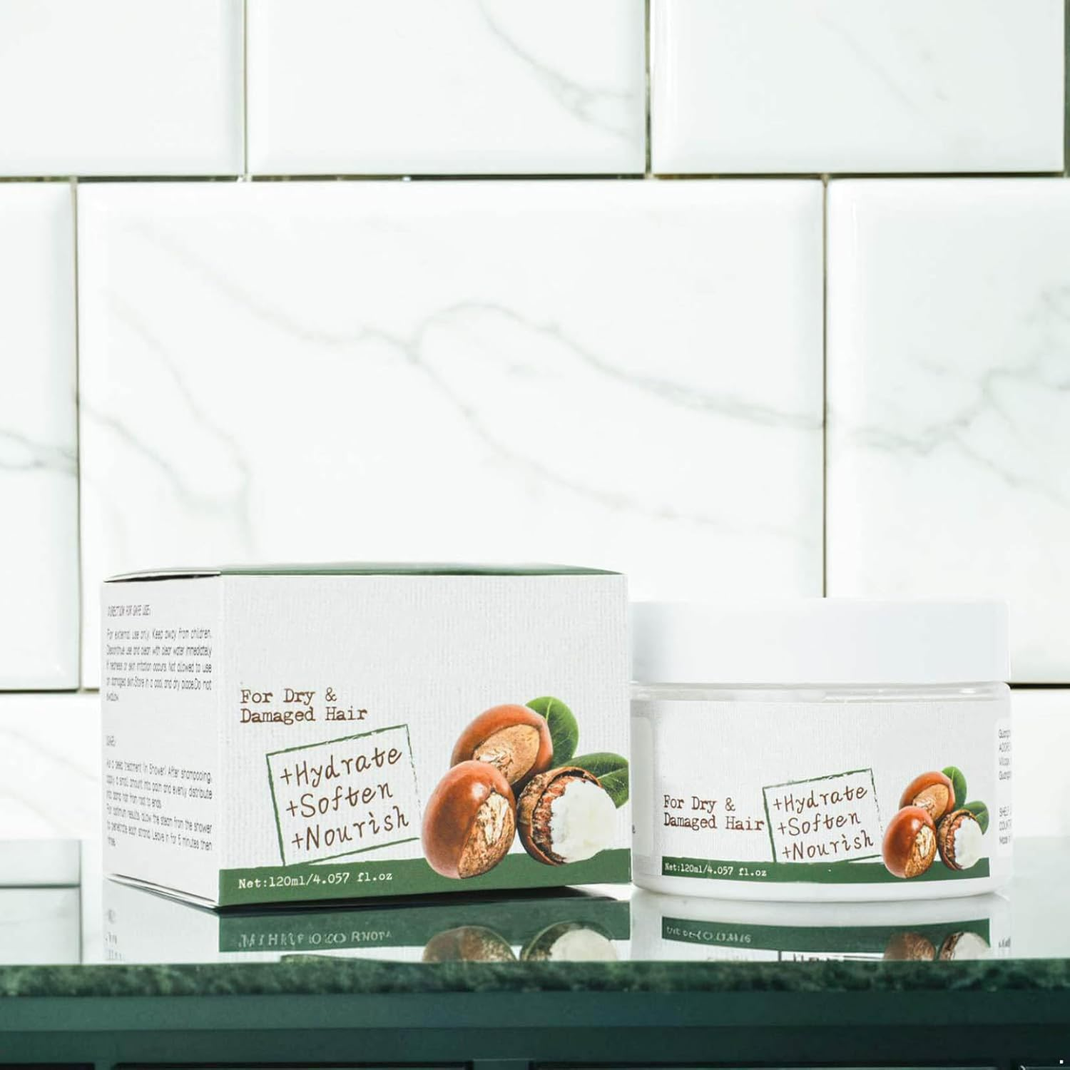 Pure Shea Butter Deep Conditioning Hair Mask 120Ml Hydrate Nourish Dry Frizzy Damaged Hair Smooth Silky Manageable Styling Care White One Size image number 3