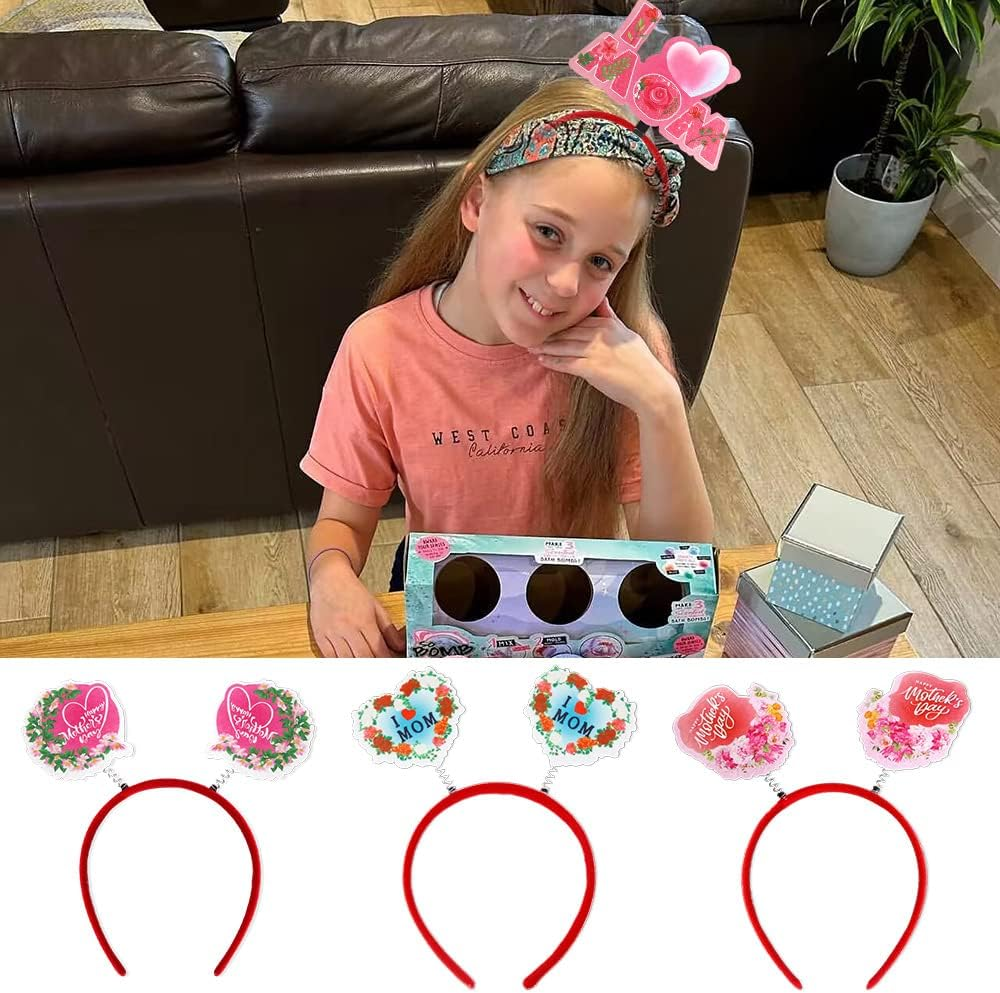 Vocoliday Happy Mother'S Day Headband, Mother'S Day, Heart Headband, Flower Hairband, Mother'S Day Hair Accessories for Birthday, Mother'S Day, Valentine'S Day, Costume, Party Decoration, Pack of 6 image number 3