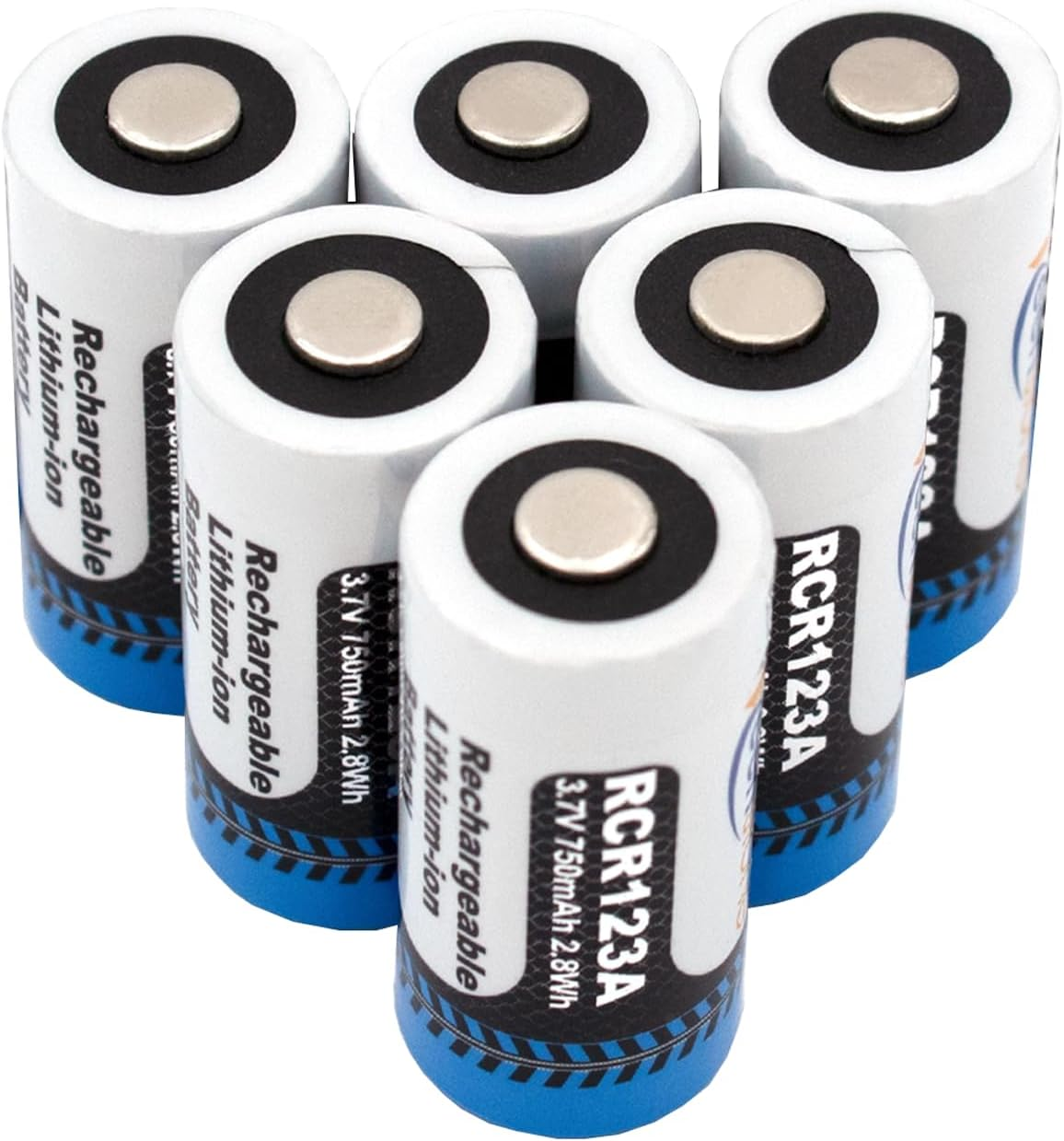 CR123A 3V Rechargeable Lithium Batteries 6 Pack