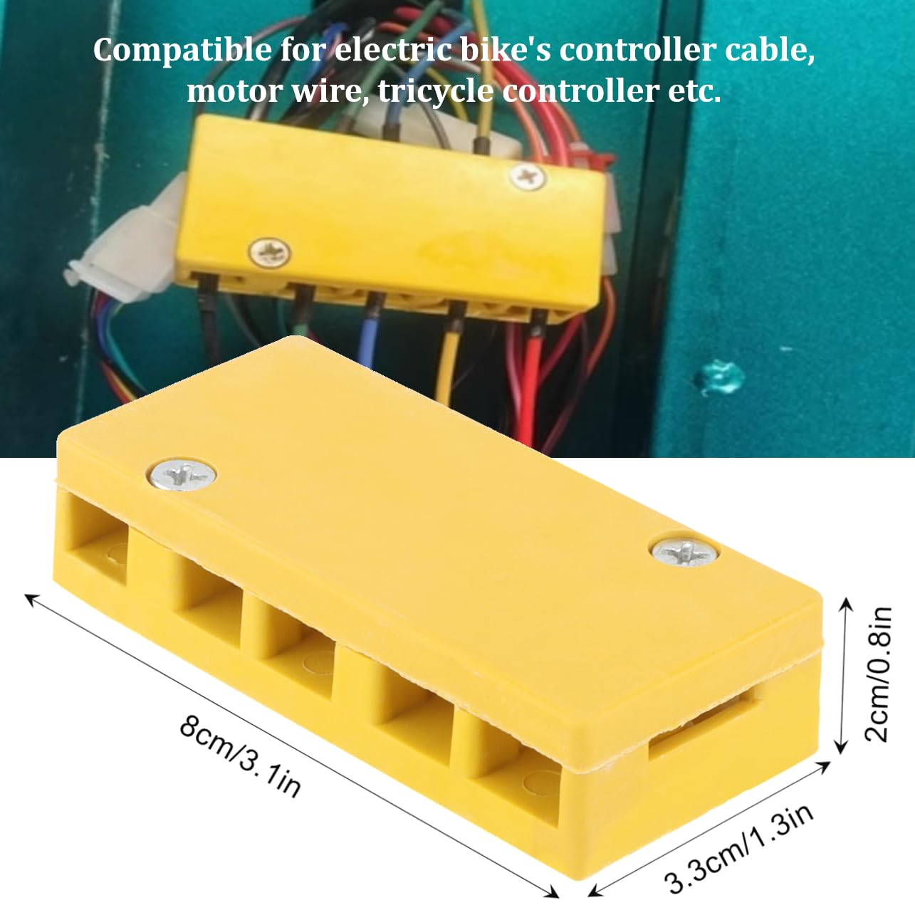 Electrical Motor Controller Wire Connection Box, 5 Pole Bike Wire Connector Box for E Bike, Phenolic Material, Ultrahigh Insulation Heat Resistance