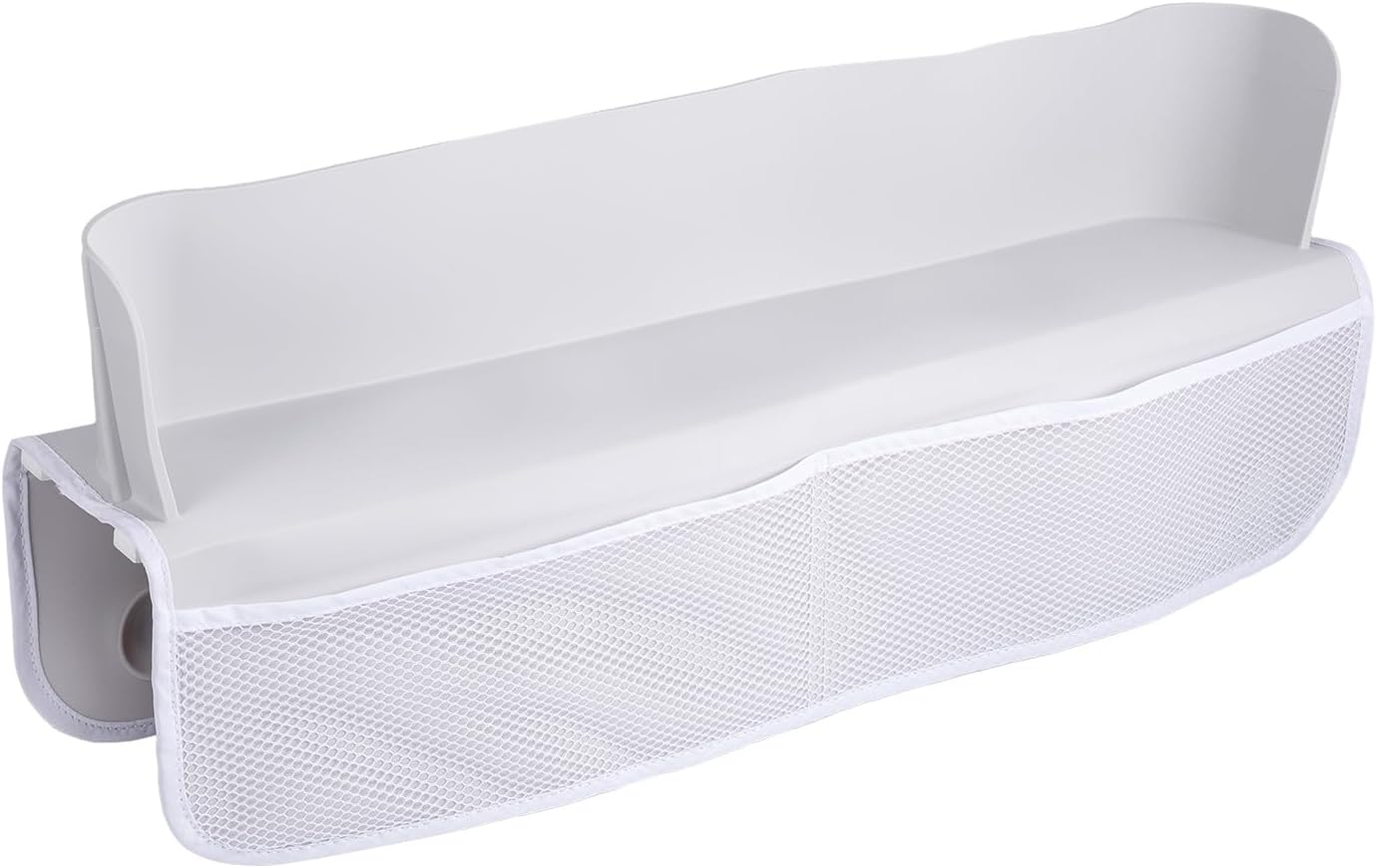 Bathtub Toy Shelf Splash Guard, Splash Protection Play Toy Holder Storage Tray with 4 Mesh Pocket Bag & 8 Suction Cup Super Adsorption, Bath Tub Topper Shelf Organizer for Children Baby Toddler image number 6