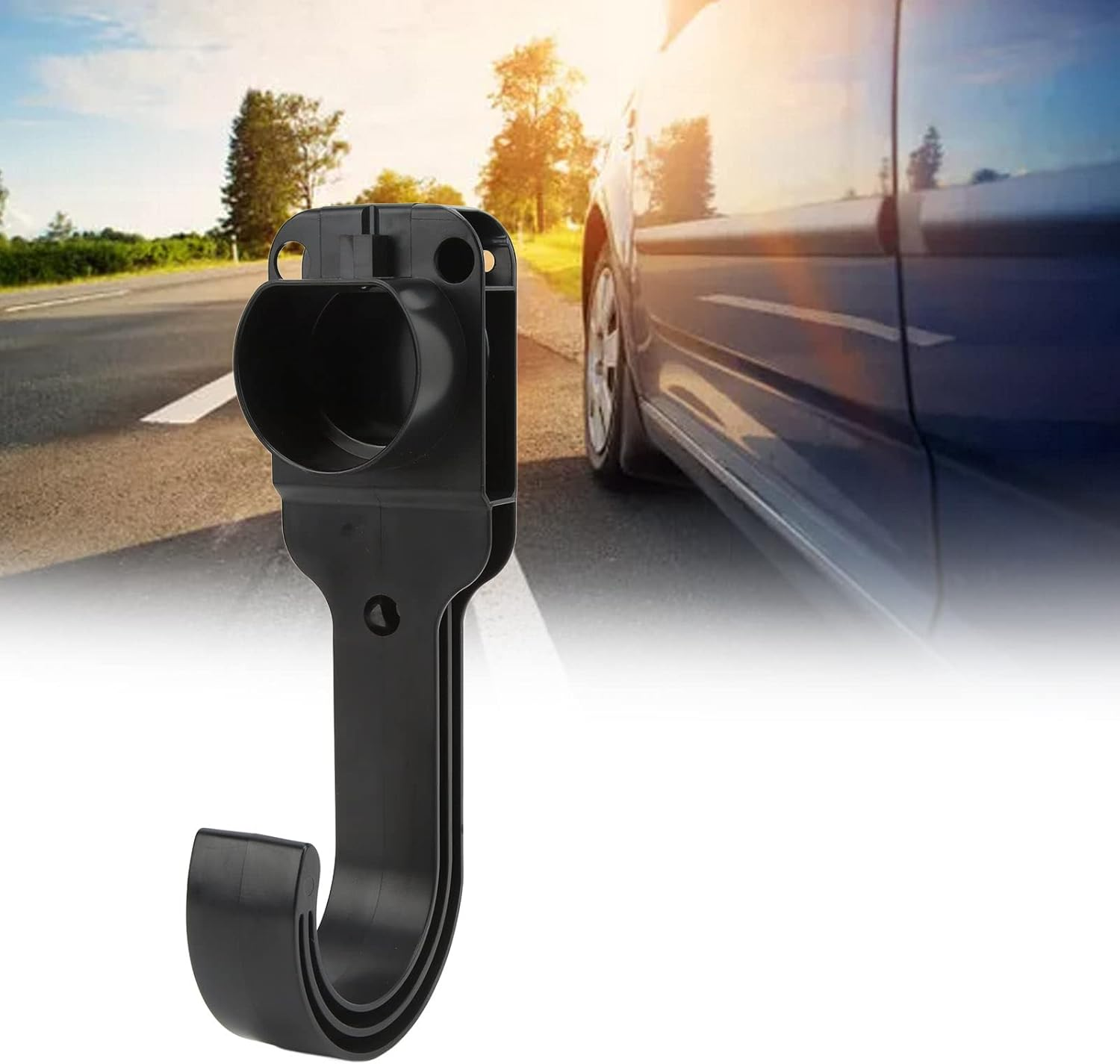 EV Holder, ABS Waterproof Dustproof EV J Hook Sturdy and EV Charging Cable Holder Simple to Install Charging Cable Holder Universal for Type 2 Plug image number 5