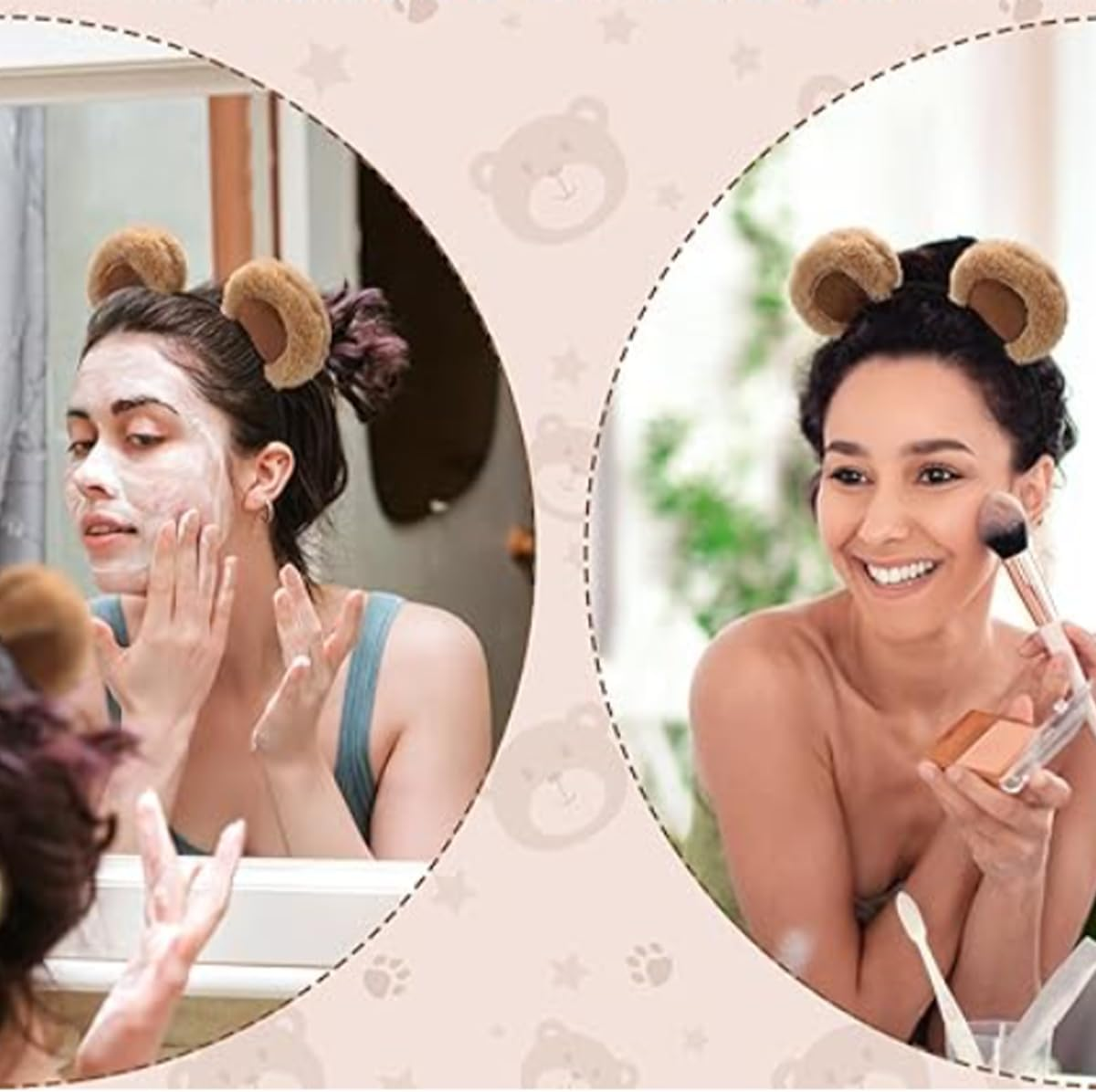 Cute Movable Plush Bear Ears Headband, Soft Makeup Headband, for Adults and Kids - Ideal for Halloween, Cosplay Parties and Daily Use image number 2