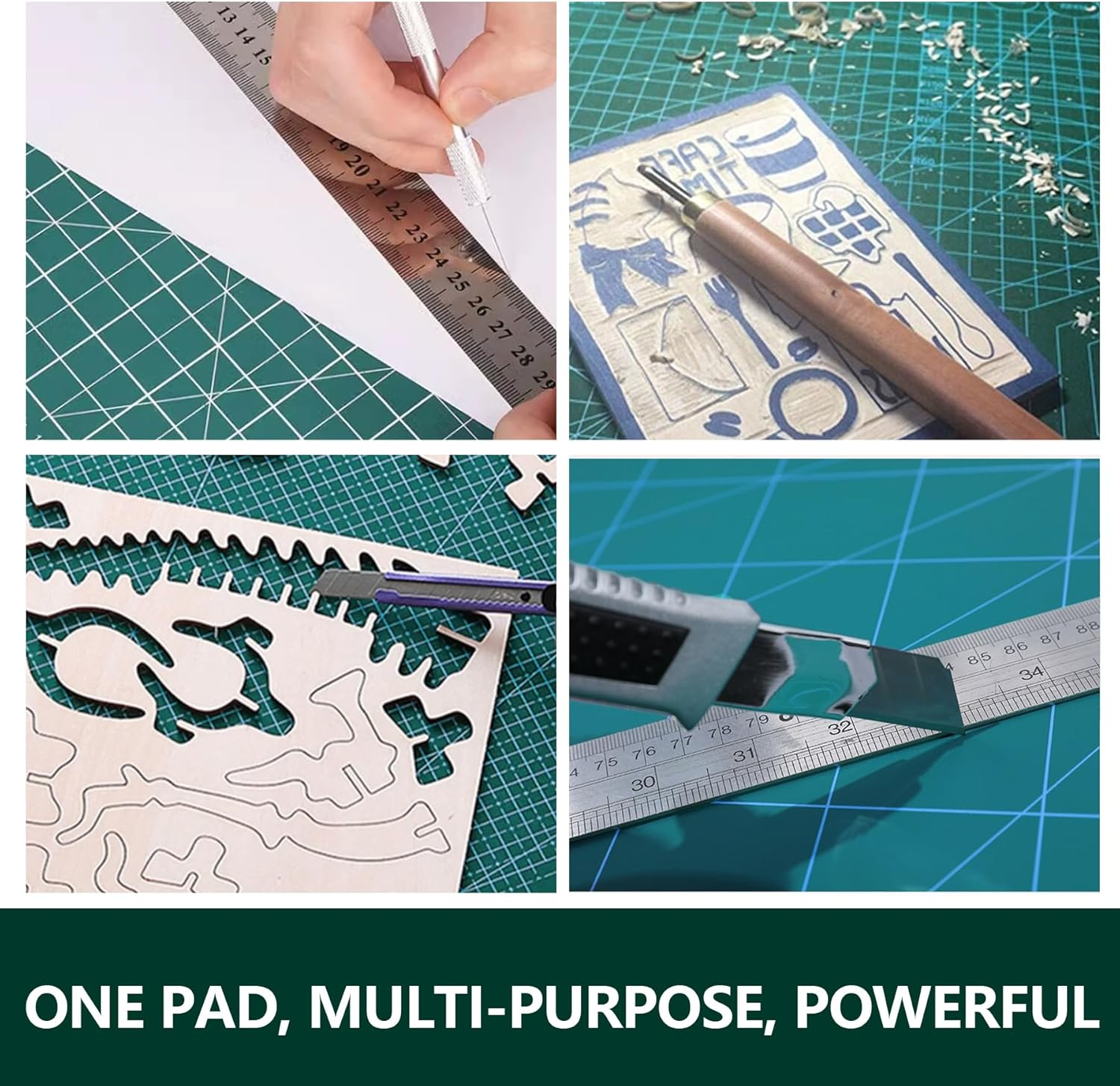 BOROLA A5 Single Sided Self-Healing Board Cutting Pad 8 Inches X 6 Inches Compatible for DIY School Manual Projects, Sewing, Quilting, Model Making(Green) - A4,Green image number 7