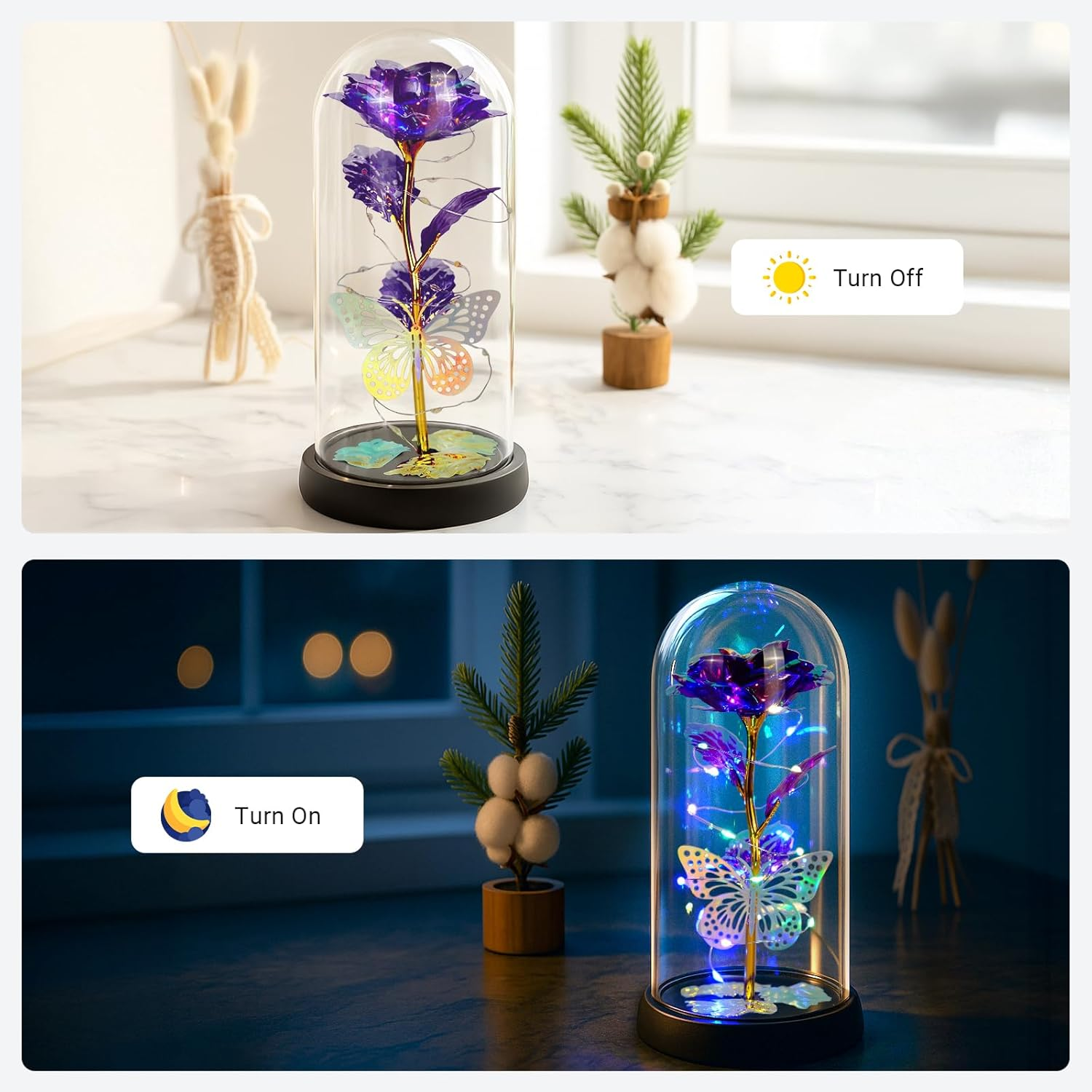 LIAN Rose Flower for Women, Forever Rose Flower Lamp, Mothers Day Flowers for Mom, Birthday Gifts Women, Rose Gifts. Valentine'S Day, Mother'S Day, Christmas, Anniversary, Birthday Gifts. image number 3