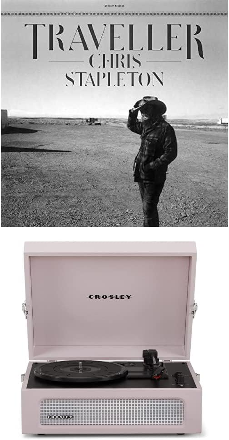 Crosley Voyager Portable Bluetooth Turntable (Amethyst) and Chris Stapleton - TRAVELLER (DOUBLE VINYL) [Bundle] image number 2