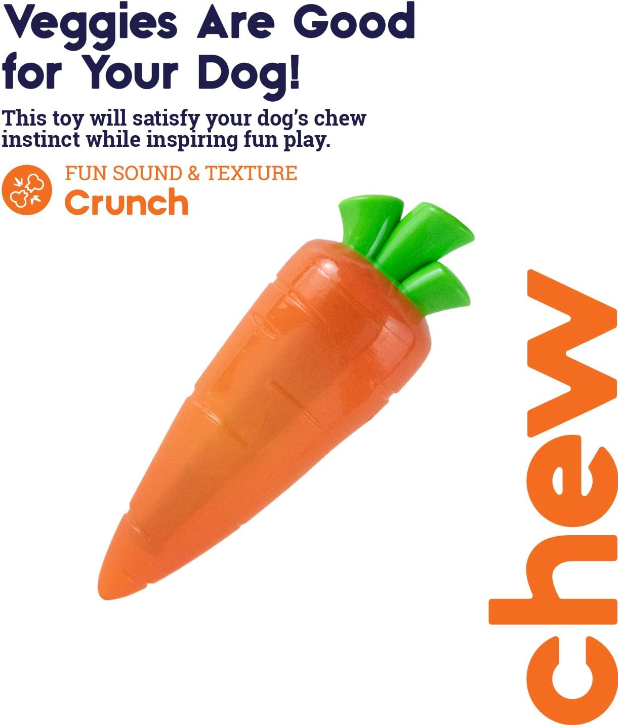 Petstages Crunch Veggies Carrot Dog Chew Toy, Large image number 2