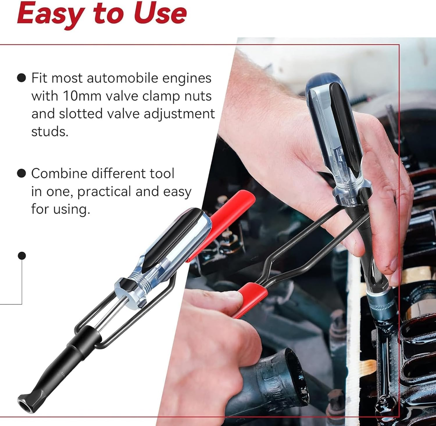 10Mm Jam Valve Adjustment Tool, Slotted Valve Adjustment Tool Jam Nut Compatible with Wide Compatibility Versatile Fit for Japanese Car Engines image number 6