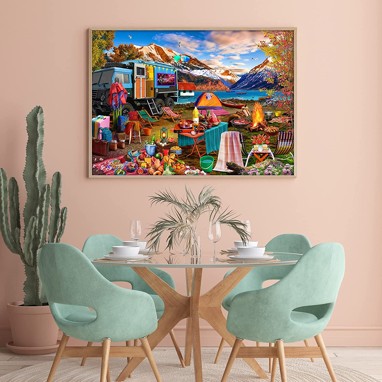 HUADADA Jigsaw Puzzles for Adults 1000 Pieces, Puzzles for Adults 1000 Piece, Challenging Game Toys, Impossible Puzzle, Family Decoration Puzzle - Adventure Camping image number 3