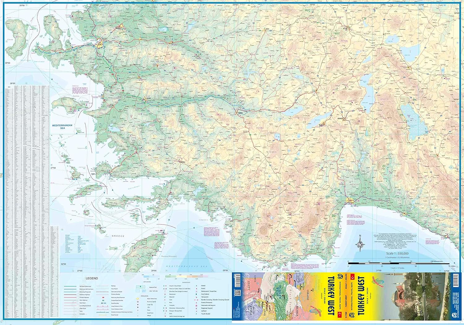 Turkey West Travel Reference Map 1:550,000 Waterproof image number 1