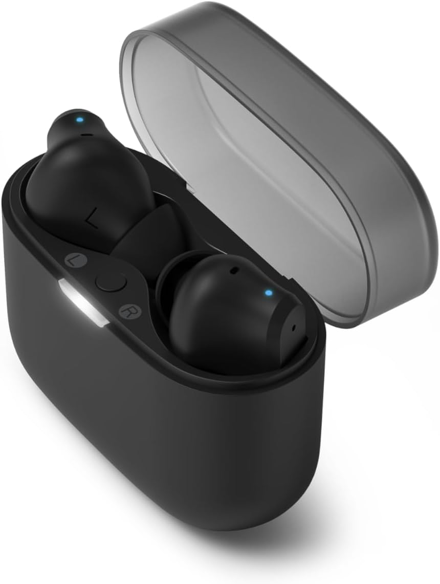 Philips T2000 True Wireless Earbuds, Bluetooth 5.4 Headphones with 4-Mic Clear Calls, Dynamic Bass Boost, 32H Playtime, USB-C Fast Charge, Water Resistant, Multipoint Connection, Touch Control &ndash; Black image number 5