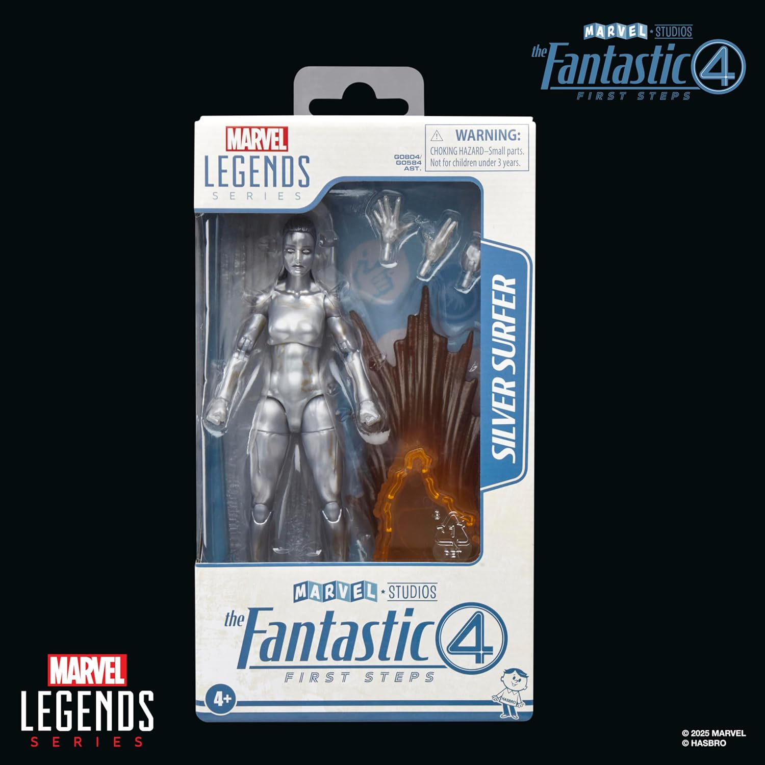 Marvel Legends Series Silver Surfer, the Fantastic Four: First Steps Movie Collectible 6 Inch Action Figure Toy, Superhero Toy for Boys and Girls image number 3