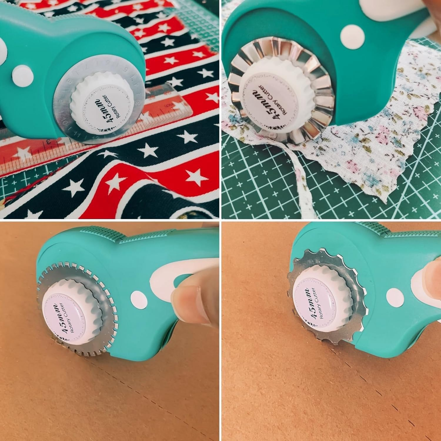 45Mm Rotary Cutter for Fabric Crochet Edge Skip Blade Perforating + 8Pcs Rotary Blades 1Set image number 3