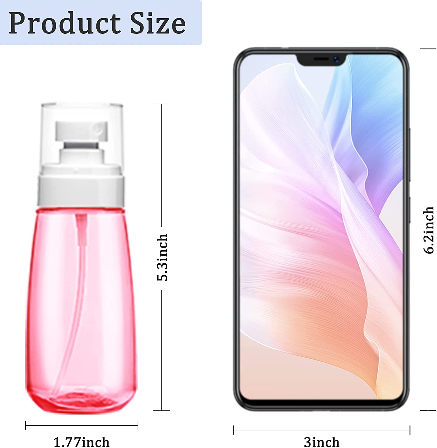 3Pcs Fine Mist Spray Bottle 3.4Oz/ 100Ml Empty Cosmetic Refillable Travel Containers Plastic Hair Spray Bottle Sprayer for Perfume Skincare Makeup Lotion (3Color) image number 4