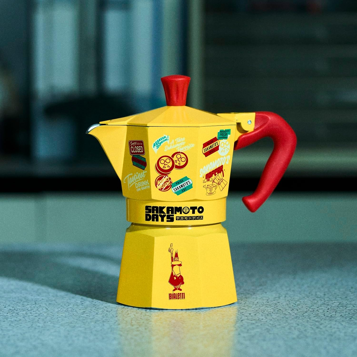 Bialetti - SAKAMOTO DAYS Moka Express, 3-Cup Coffeemaker (Brews 130Ml), Yellow image number 1