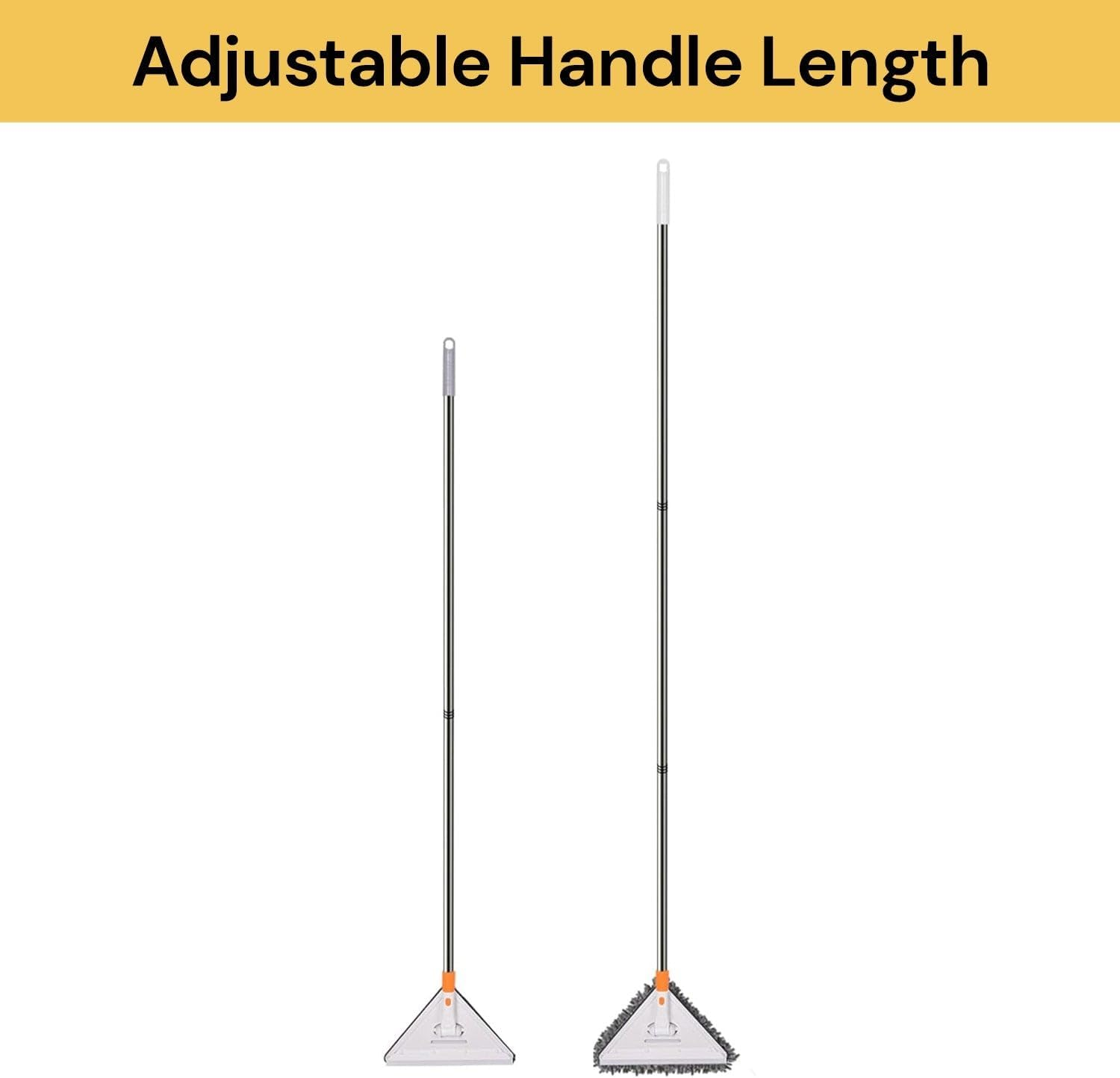 EZONEDEAL Mini Triangle Deep Cleaning Mop, Multifunctional Window Cleaner, 360 Degree Rotatable Adjustable Triangle Mop for Glass, Air Conditioners, Roofs, Gaps, Car - Extra Long Pole image number 1