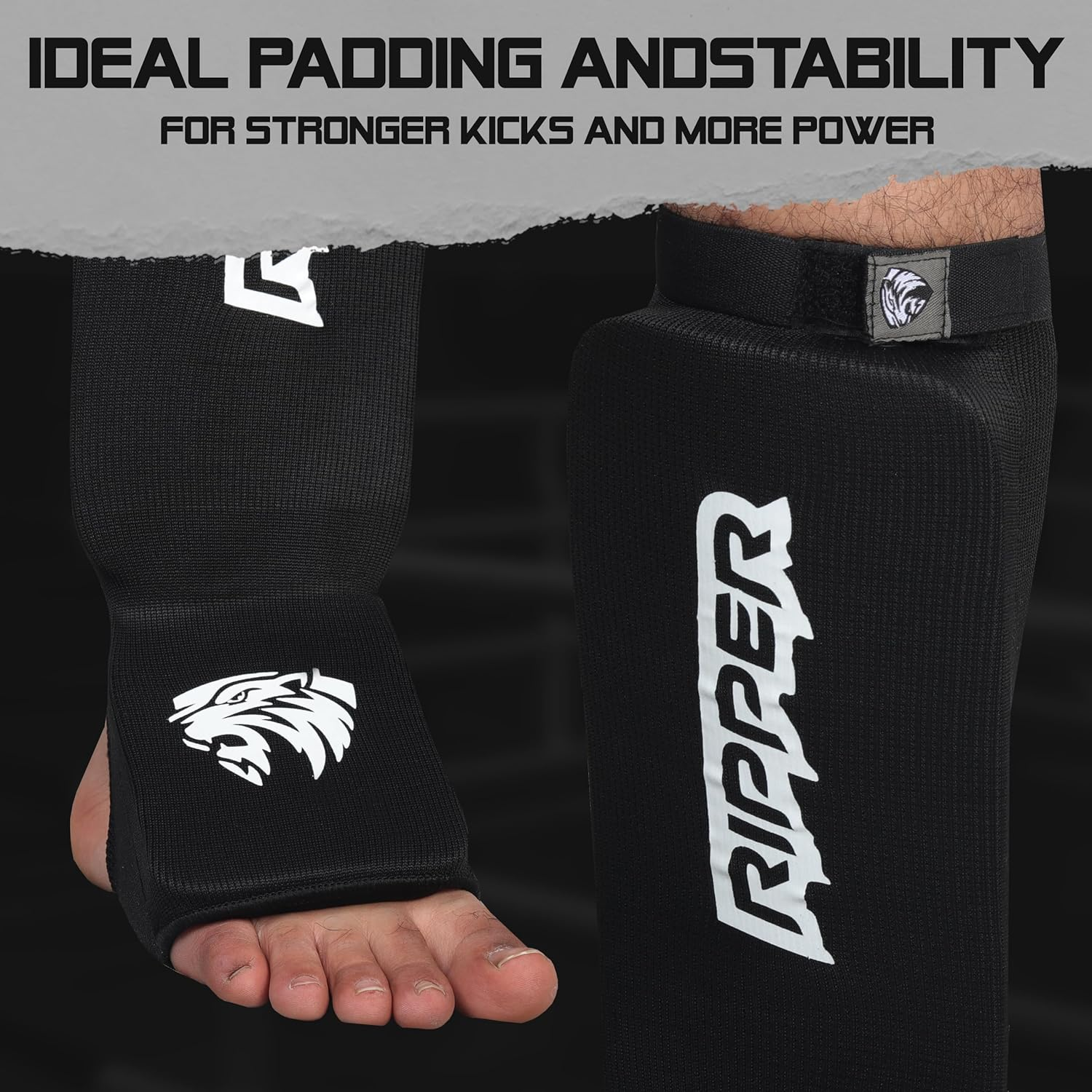 Boxing Shin Guard &ndash; Protective Sparring Gear for MMA, Taekwondo, Karate, Kickboxing, Men & Women &ndash; Professional Muay Thai Shin Guards &ndash; 12Mm Thick Leg & Foot Shin Instep Guard image number 4