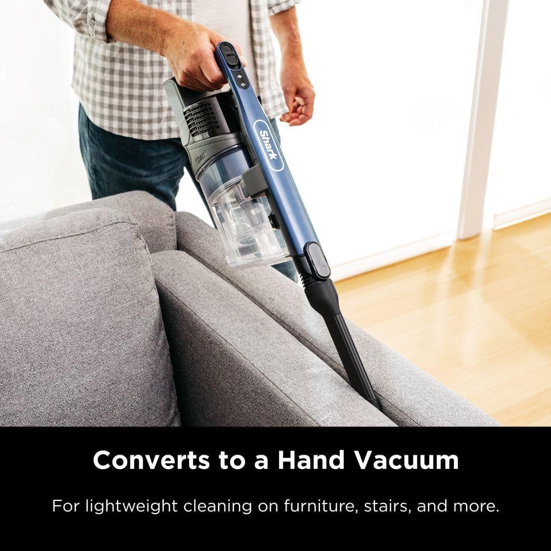 Shark Cordless Vacuum Cleaner with HEPA Filter, Lightweight, Portable, Rechargeable, Powerful Pet Hair Pickup, Removable Handheld, Crevice Tool, Dusting Brush, 50-Min Runtime, Blue, IZ363HT image number 6
