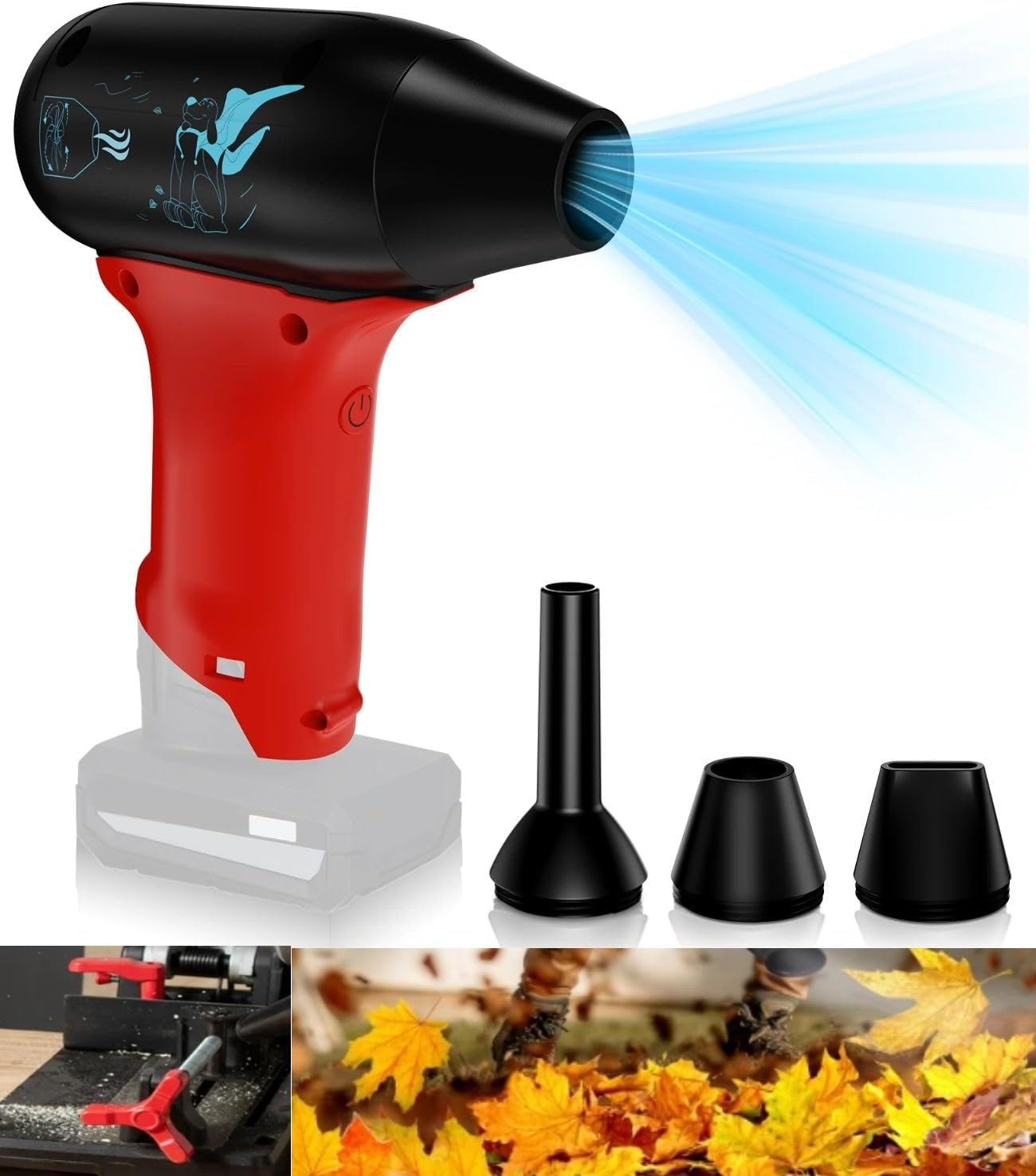 Blower Leaf Blower for Milwaukee 12 V M12 Battery, Mini Jet Dry Blower, Compressed Air Duster, Dust Blower, Electric Dust Blower 130,000 RPM High Speed Blower, Turbo Dryer Car (No Battery) image number 5