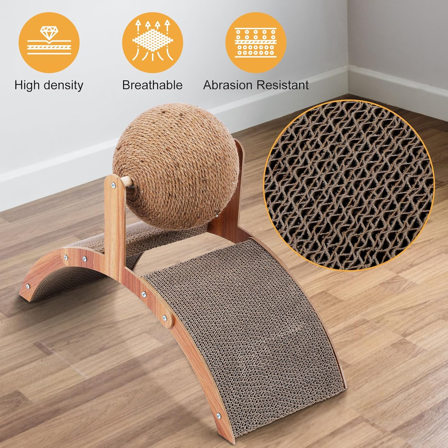 Cat Scratching Mat, Natural Cat Scratching Boards Sisal Scratching Mat 50 X 30 Cm, Durable Cat Furniture Doormat Sisal Mat Scratching Pads for Cats, Beige image number 2