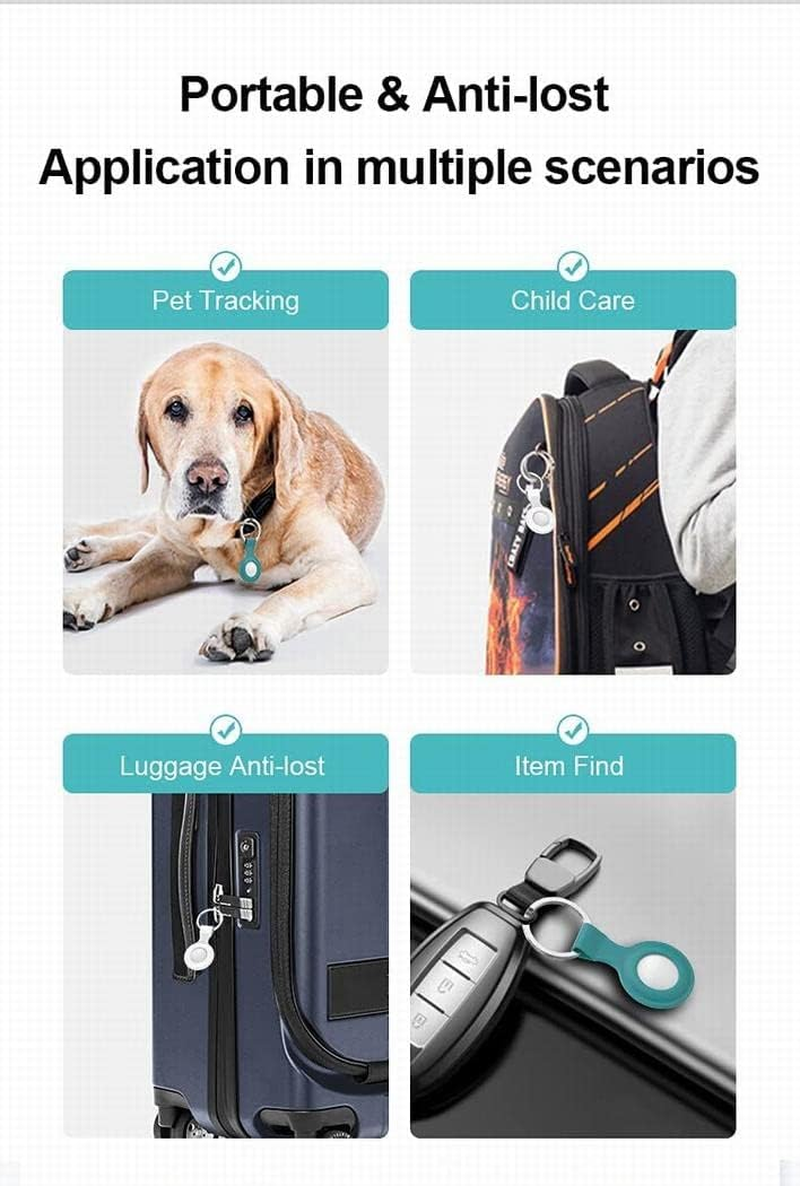 Silicone Shell Protective Case for Apple Air Tag Tracker for Pet Cat Location Tracker Matcha Green image number 1