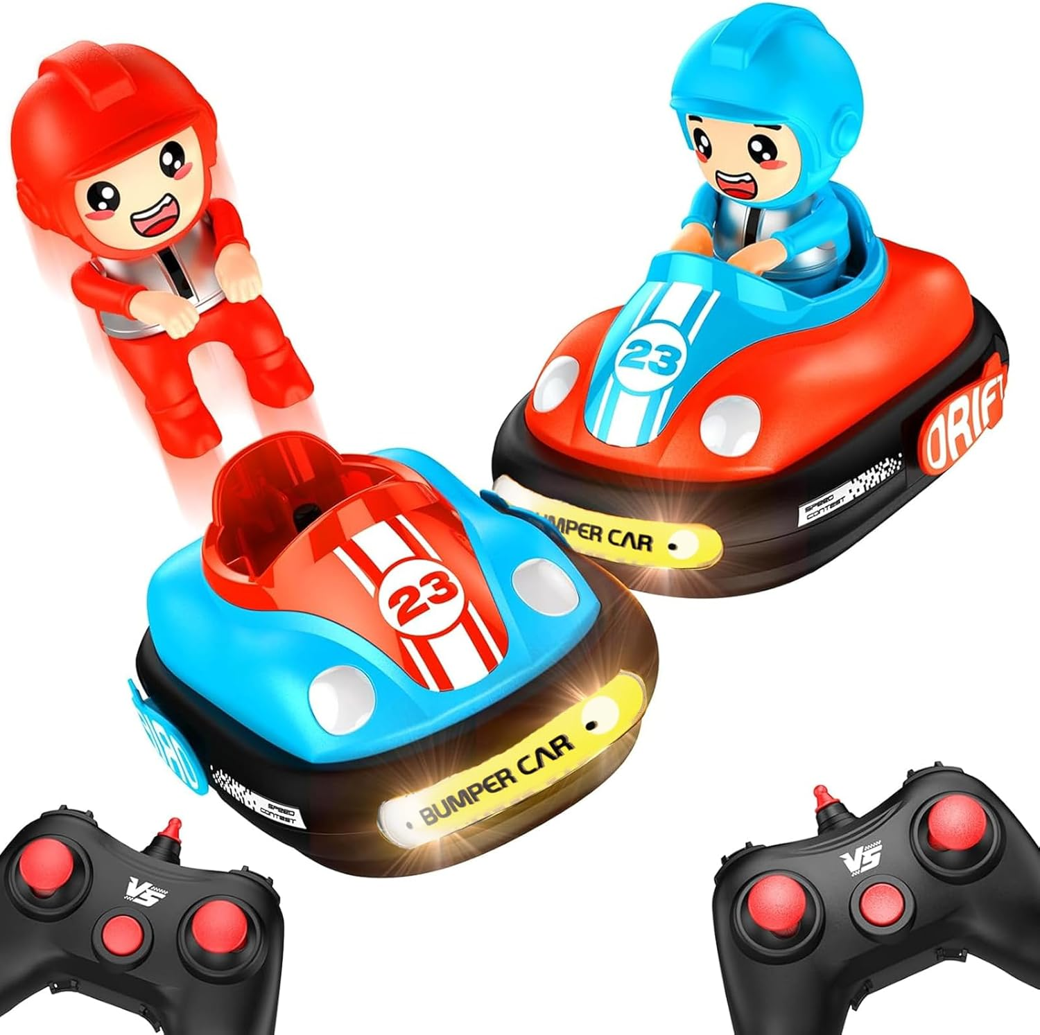 Remote Control Car Toy for Kids RC Bumper Car Toys with Light Music Sound RC Battle Race Cars Set of 2 Players Kids Cars Toddler for Boys and Girls