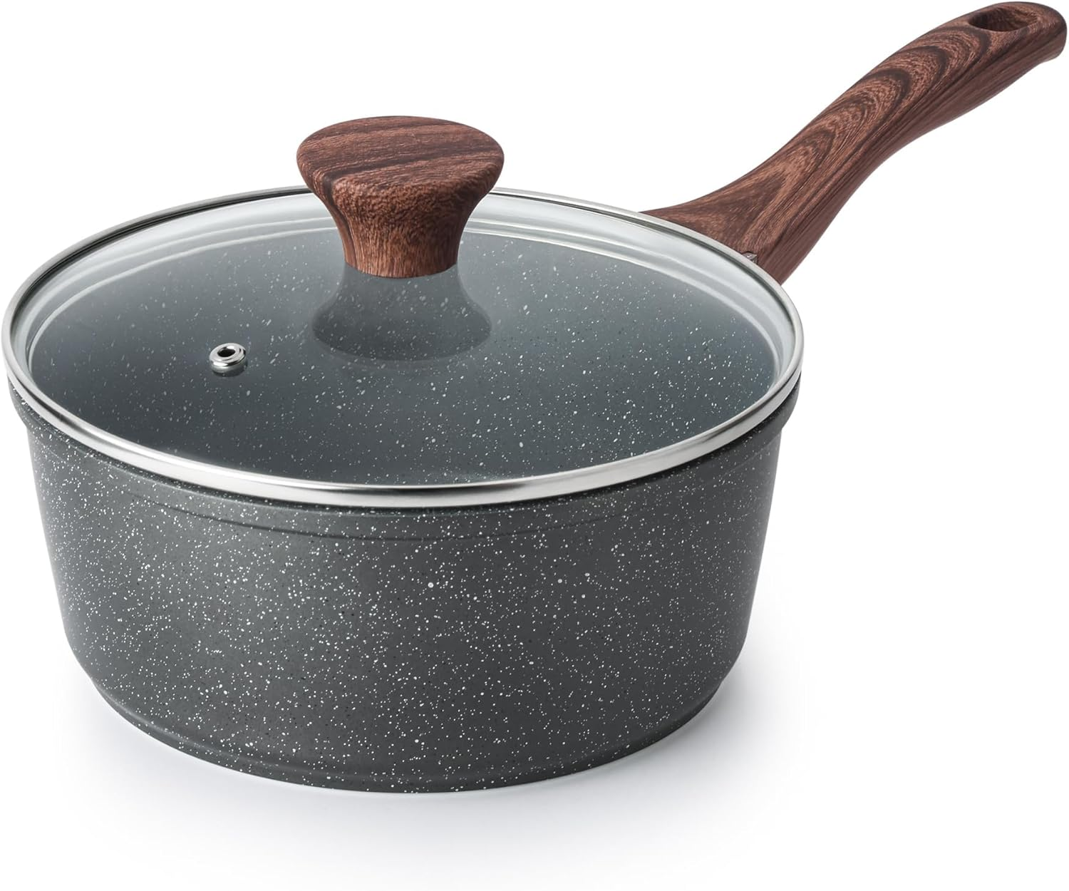 SENSARTE 18 Cm Non-Stick Casserole with Lid, 2 L Small Pot with Swiss Granite Coating, Stay-Cool Handle, Multi-Purpose Sauce Pot, Small Kitchen Cooking Pot, Suitable for Induction Cookers image number 4