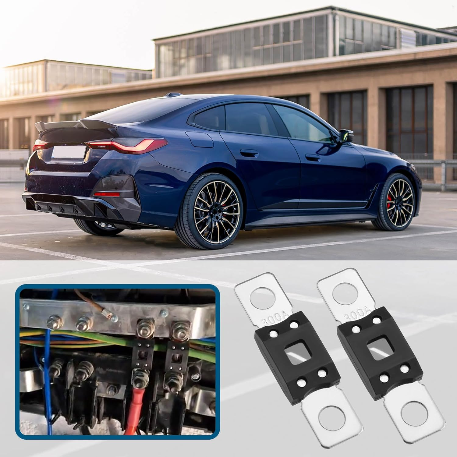 5Pcs 300A 58V Mega High Current Car Fuses Bolt-On Design Copper Alloy Car Safety for Cars Trucks Construction Vehicles Agricultural Machinery Buses and Caravans image number 6