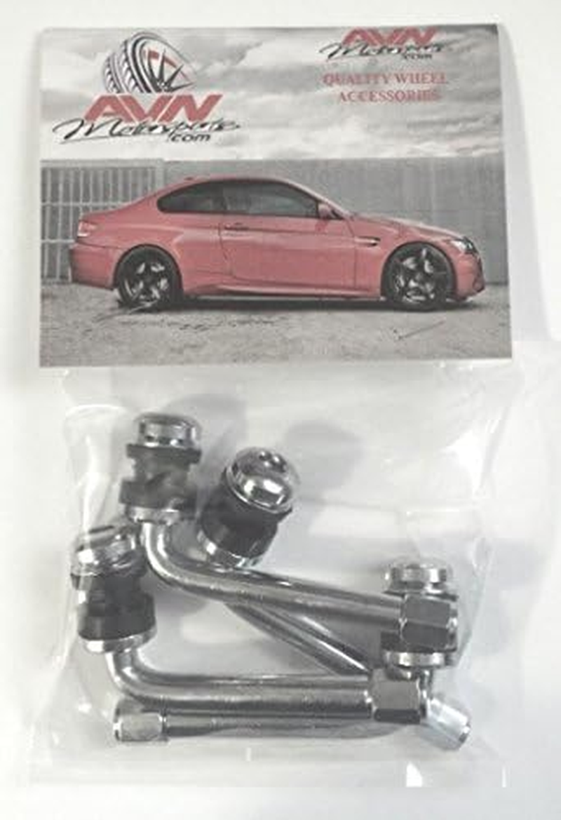 AVN Motorsports (4) 3.30" Chrome TIRE Valve Stems 90 Degree Angle for 3-Piece Wheels ENKEI Volk SSR HRE FORGIATO Rims image number 3