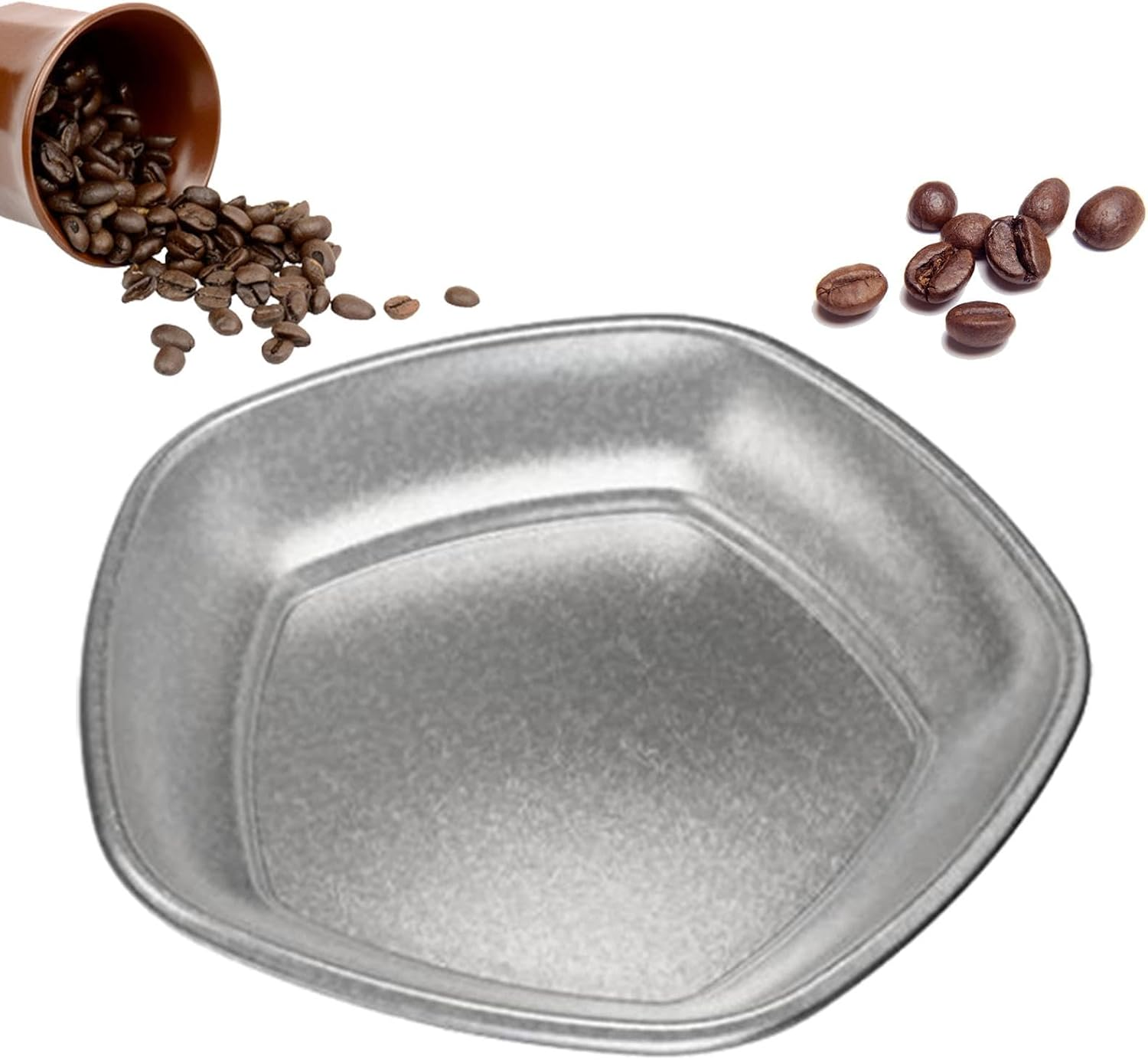 Coffee Beans Dosing Cup - Tea Measuring Dosing Cup, Pottery Tea Scoops, Coffee Dosing Tray | Coffee Bean Dosing Container, Portable Coffee Beans Scoop, Stainless Steel Coffee Bean Dosing Tray for Home - Triangle image number 5