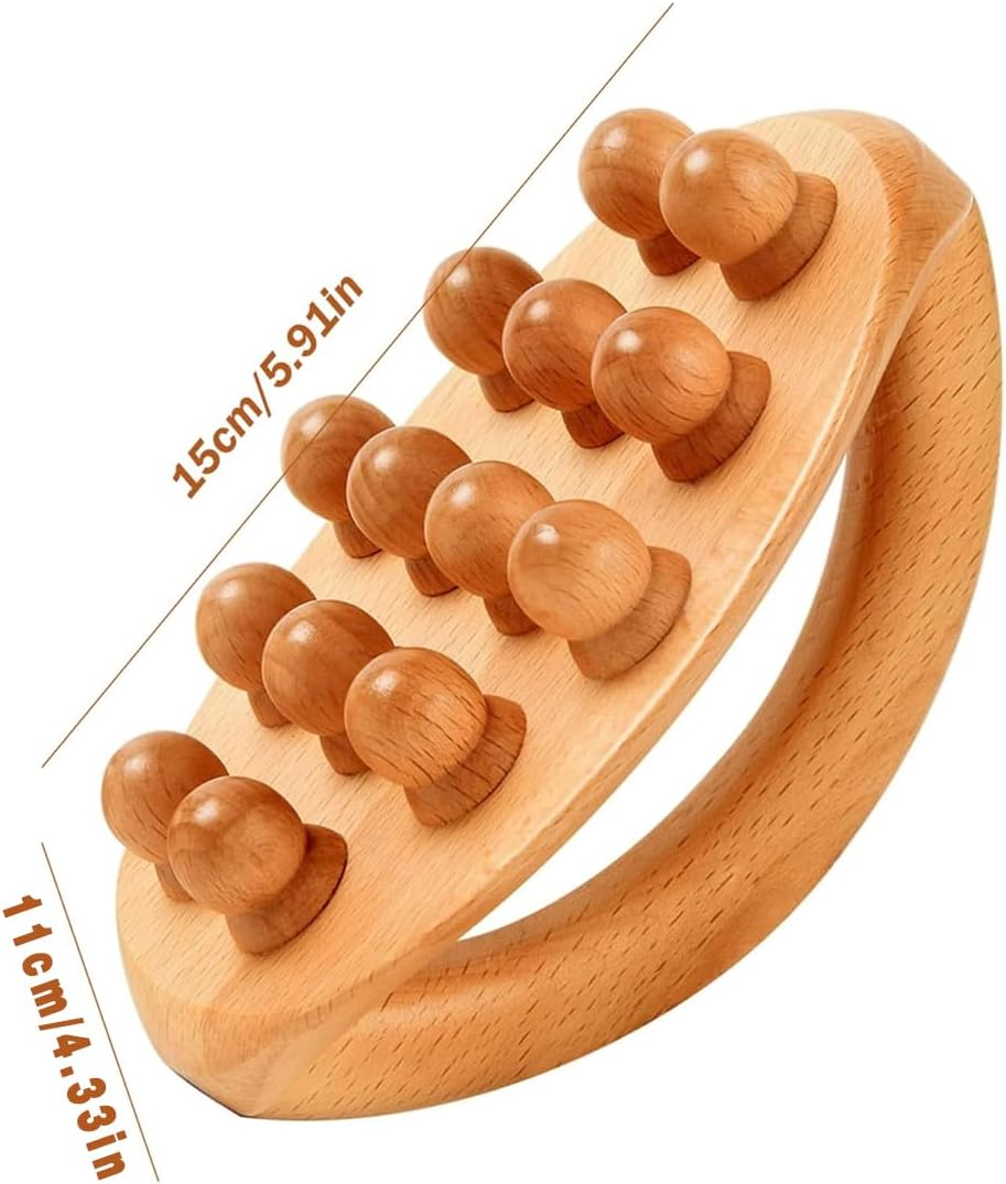 AIMALL Universal Handheld Massage Brush with Large Rounded Handle, Whole Body Meridian Massage Tool, Includes 14 Beads for Leg, Waist, and Hand Massage image number 3