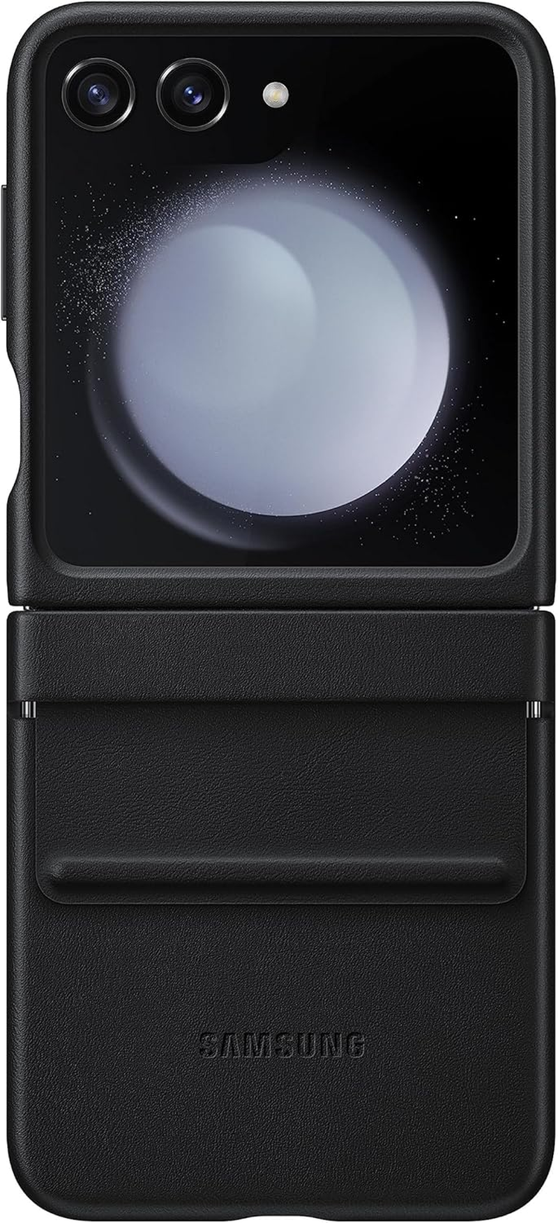 SAMSUNG Galaxy Z Flip5 Flap Eco Leather Phone Case, Premium Protective Cover with Minimalist Design, Smooth Texture, Soft inside Lining, US Version, EF-VF731PBEGUS, Black