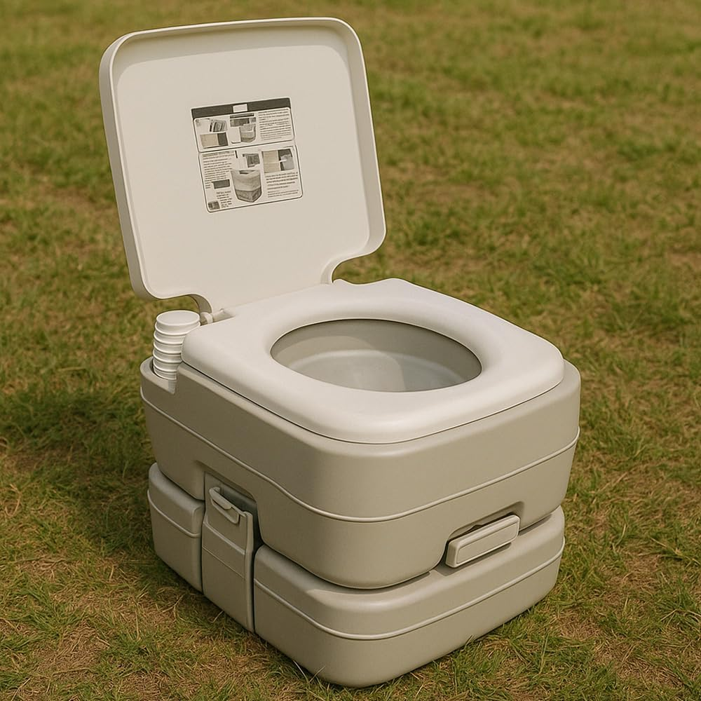 Leona Co 10L Portable Camping Toilet with 12L Flush Tank &ndash; Outdoor Travel Loo for Caravan, RV, Boat & Emergency Use | Lightweight Leak-Proof Porta Potty with Press Pump Flush image number 2