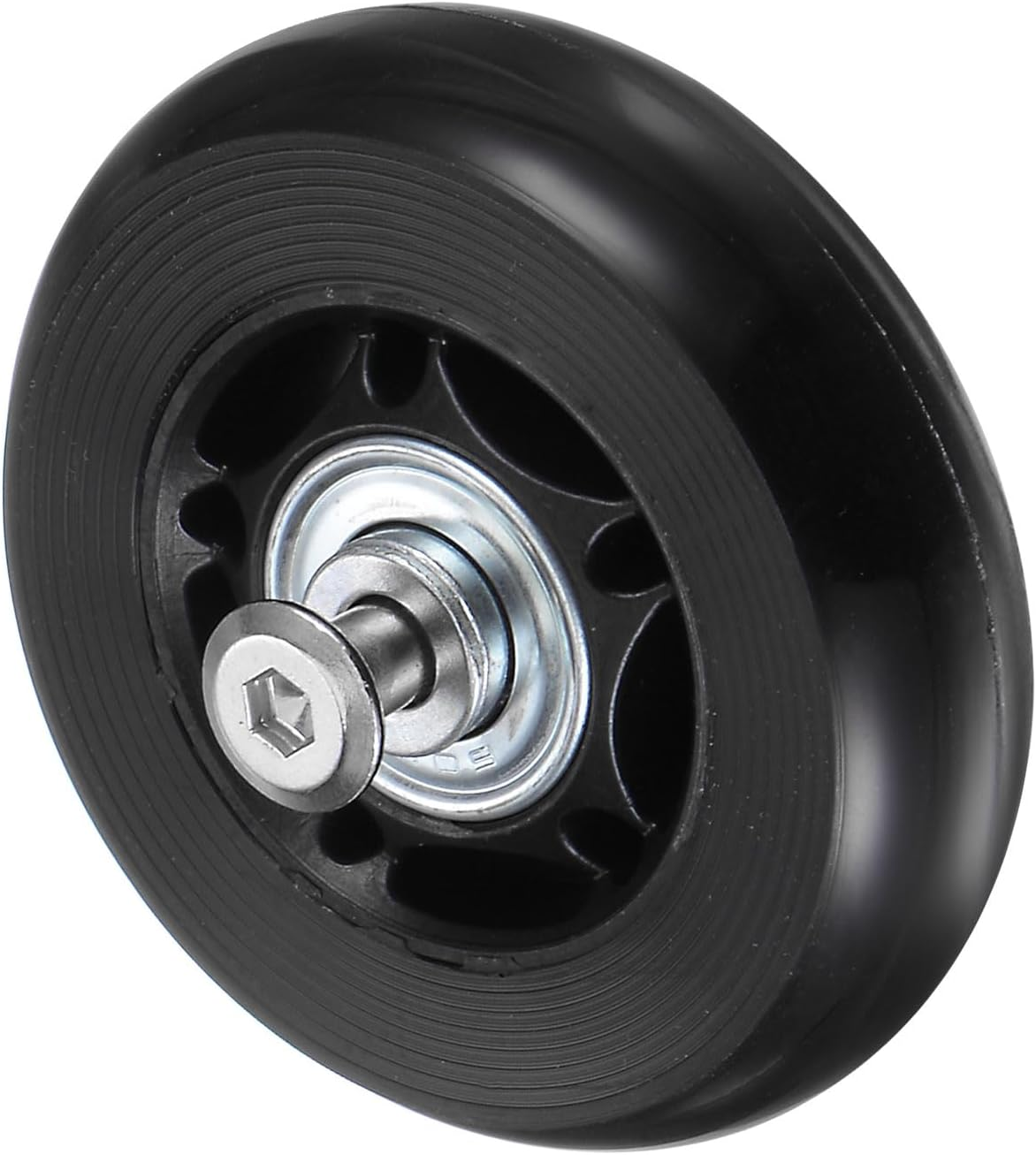 Sourcing Map Replacement Luggage Wheels 60X18Mm Suitcase Wheel Repair Kits Include 2 PU Bearing Wheels & Washers, Wrenches & Axle Screw for Trolley Bag, Inline Skate and Caster Board image number 2