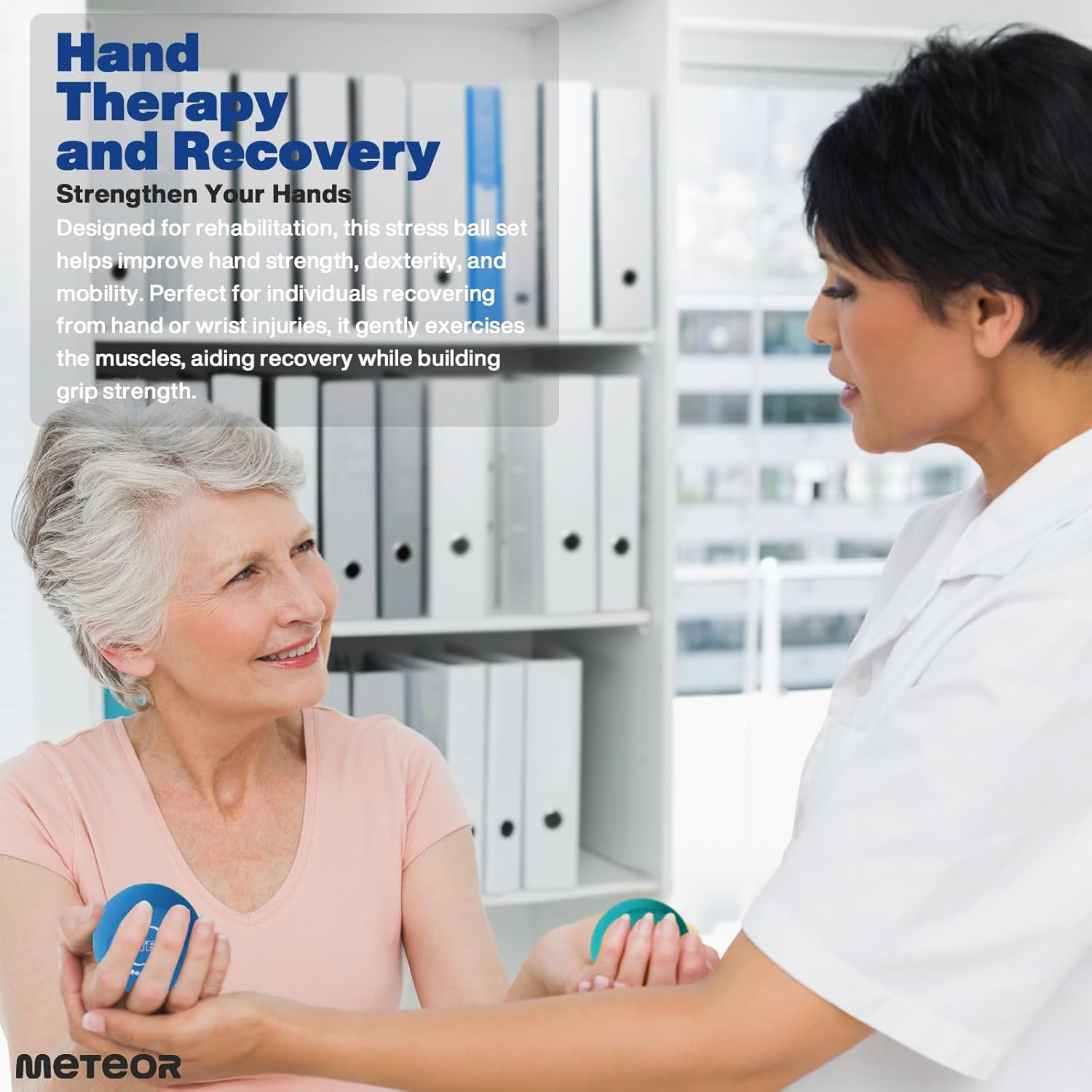 METEOR Stress Ball Set of 3 &ndash; Soft, Medium, Hard &ndash; Hand Grip Ball, Stress Relief, Hand Therapy, and Grip Strengthening image number 6