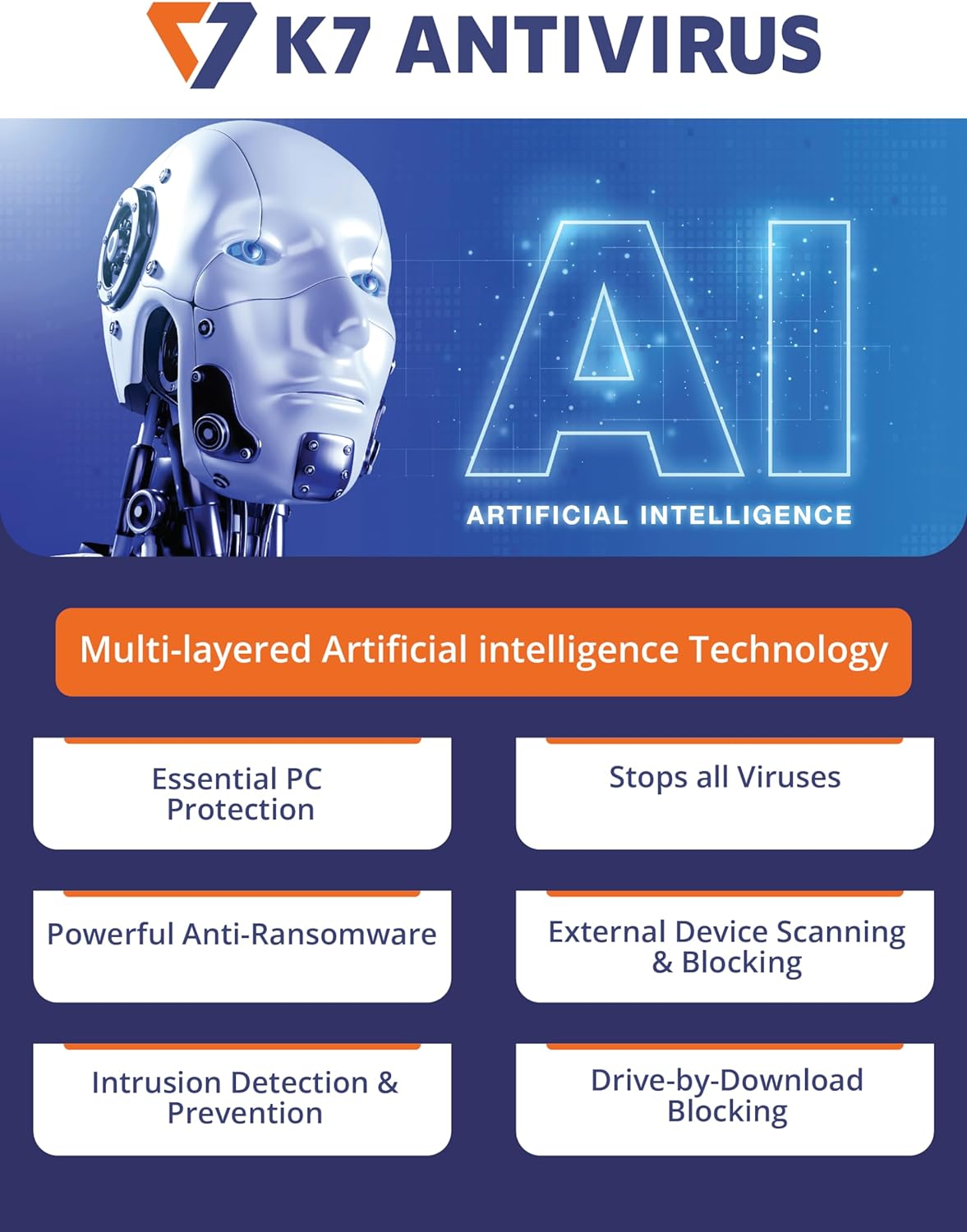 K7 Antivirus Premium Antivirus Software 2024 for Laptop/Pc|1 Users, 3 Year| Antivirus, Internet Protection,Threat Protection image number 6