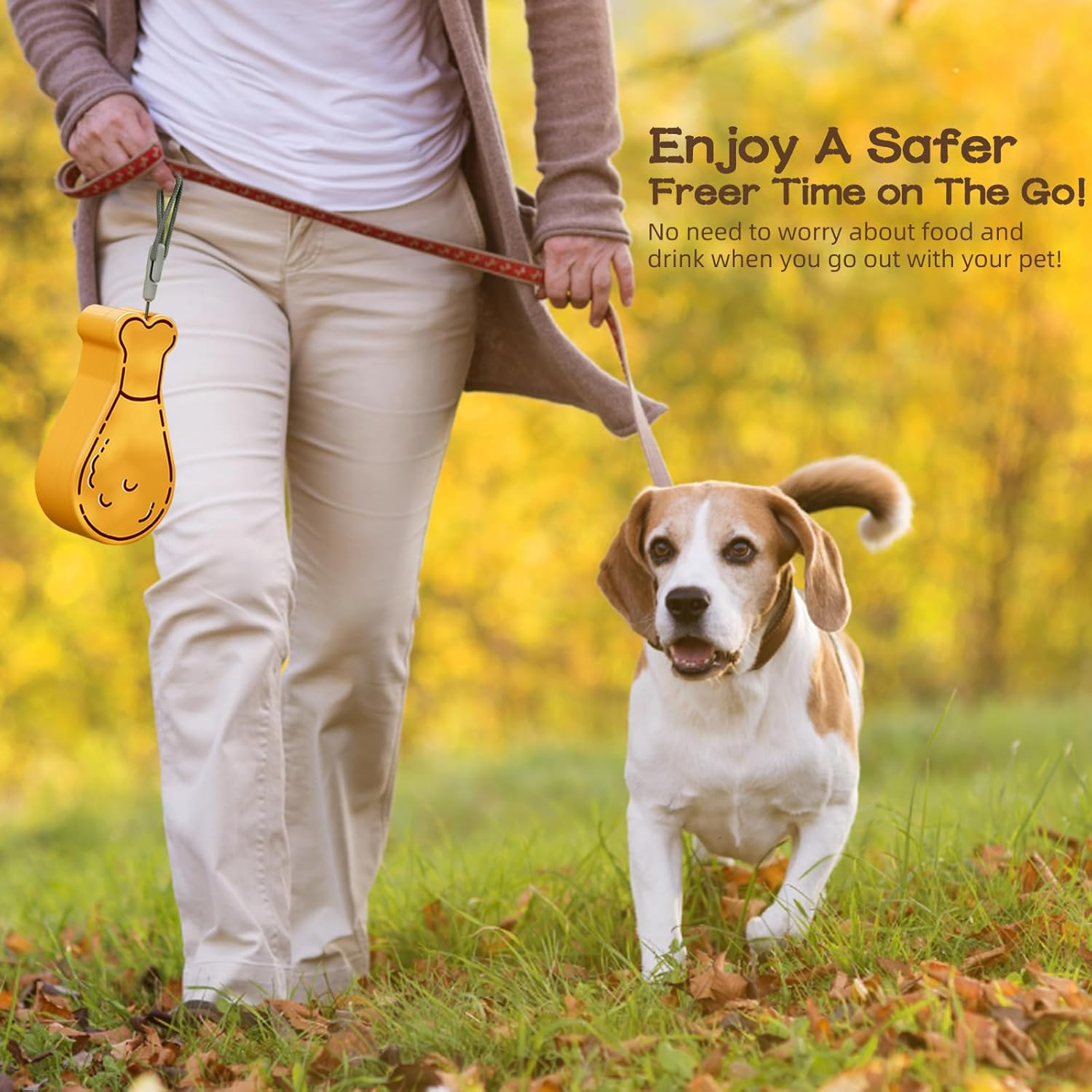 Portable Dog Water Bottle for Outdoor Walking & Traveling, 2In1 Water Bottles for Dogs with Food Container, Dual Leak Proof Pet Drinking Dispenser for Kittens, Dogs, Small Animals - 200 ML image number 1