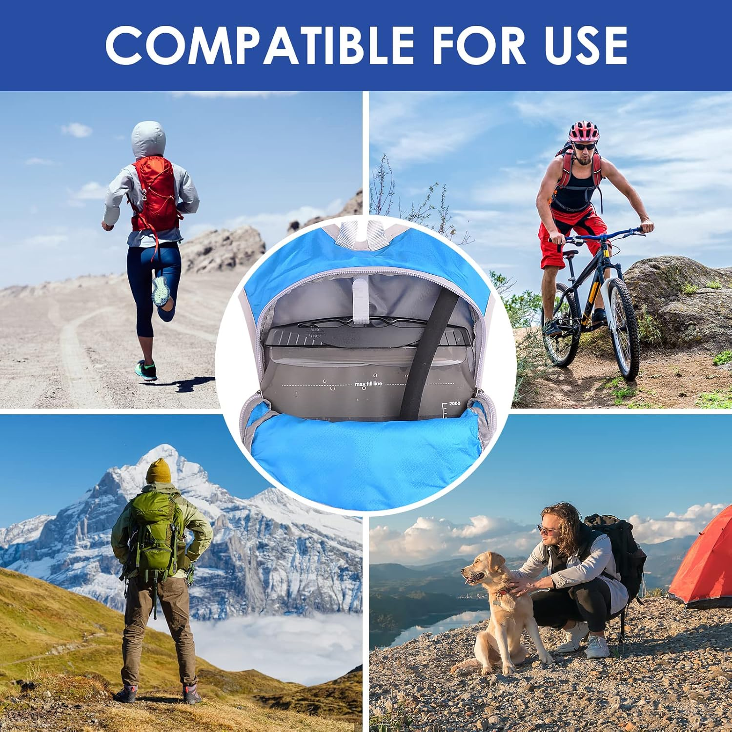 UTOBEST Water Bladder, 1.5L 2L 3L Hydration Bladder, TPU Water Bag, BPA Free Leak-Proof Water Reservoir for Backpacking Hiking Running Cycling Camping, UTR211 image number 4