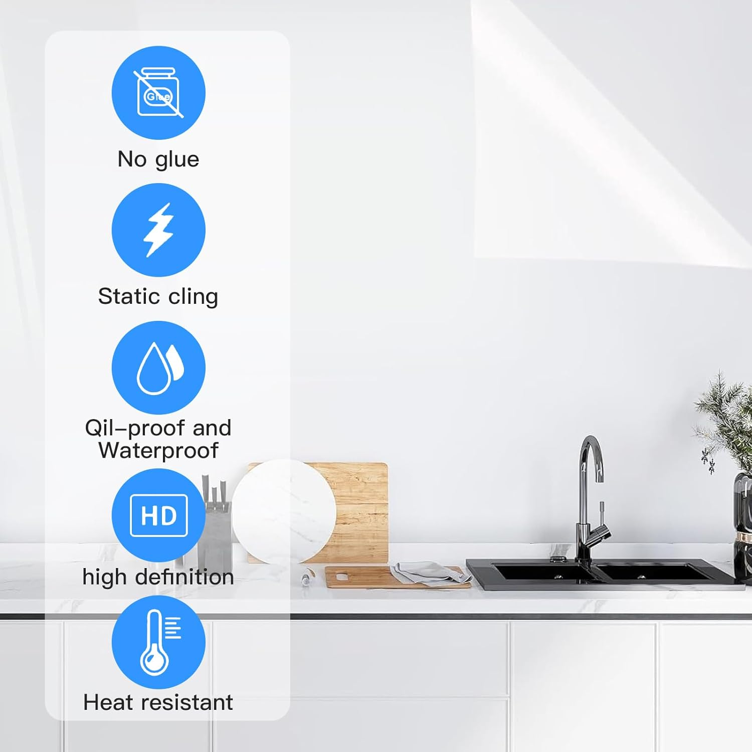 Wall Protection Film, Self-Adhesive, 40 Cm X 200 Cm, Elephant Skin, Electrostatic, Transparent Self-Adhesive Cat Furniture Protection, Splash Guard Wall for Kitchen, Furniture, Office (40 Cm X 2 M) image number 3