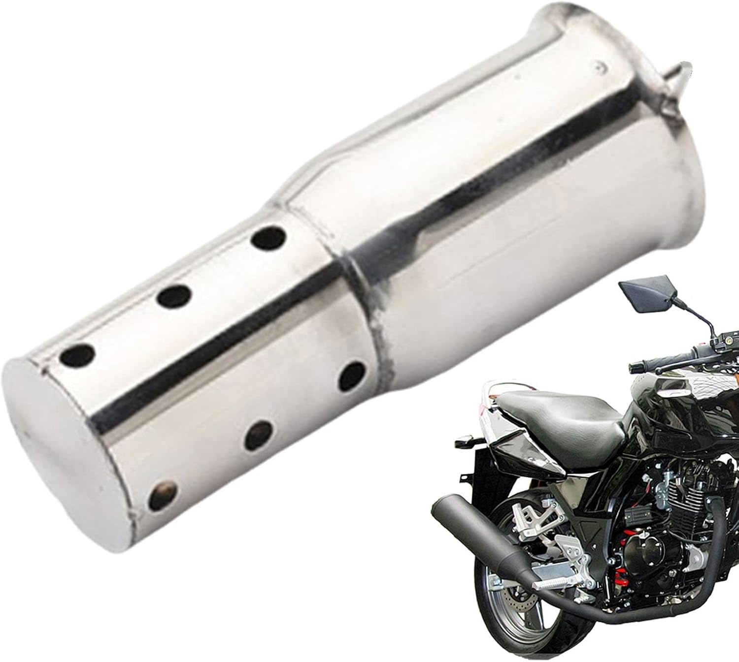 Shpuuyy Exhaust Silencer | Exhaust Muffler Silencer & Pipe Silencer | High-Performance Parts for Enhanced Engine Output, Sturdy Stainless Steel Motorcycle Accessories for Street, Motor image number 1