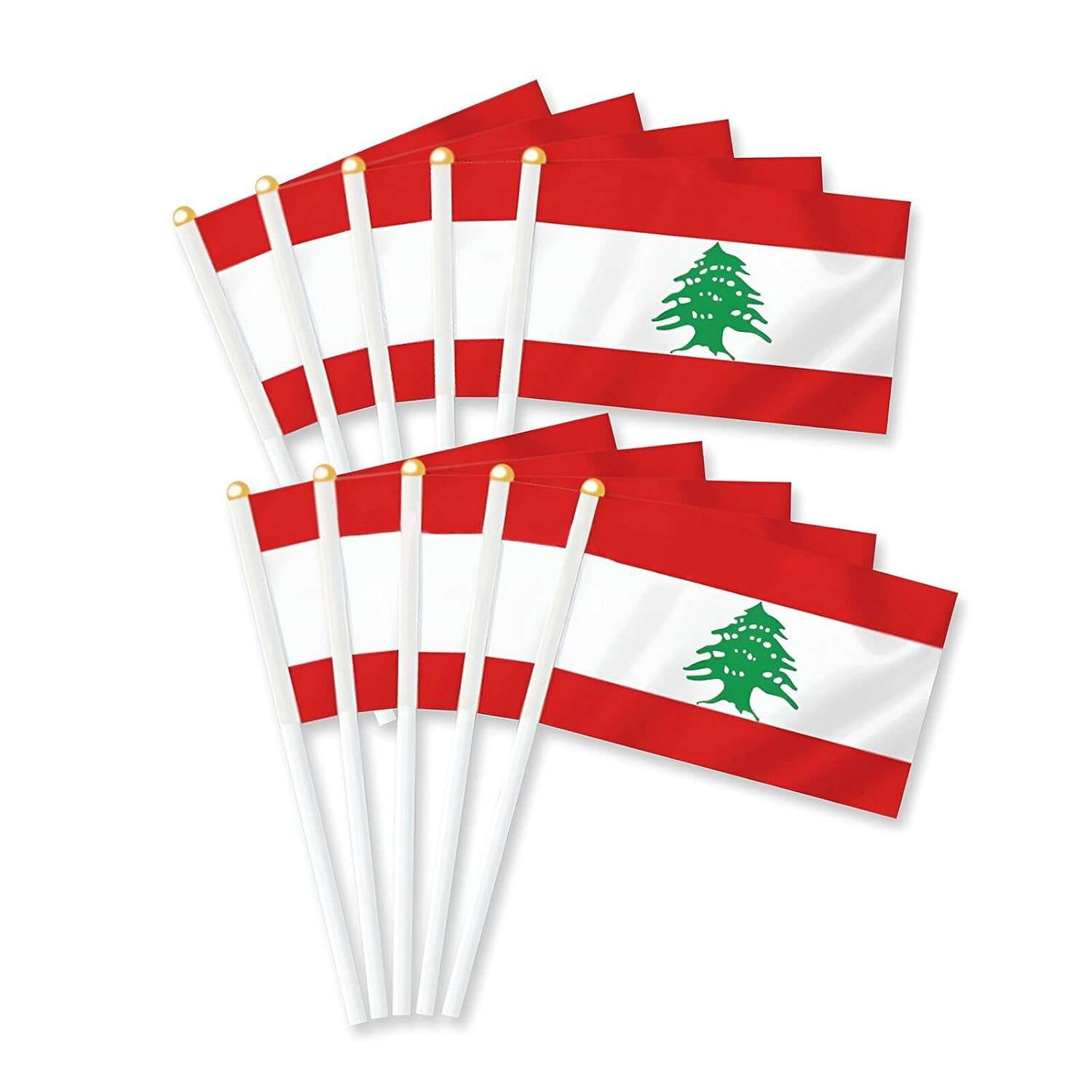 Lyvixora ​10 PCS Lebanese Flag Handheld Mini Flags - Lebanon National Country Flags for Party Decorations Supplies (21Cmx14Cm) image number 2