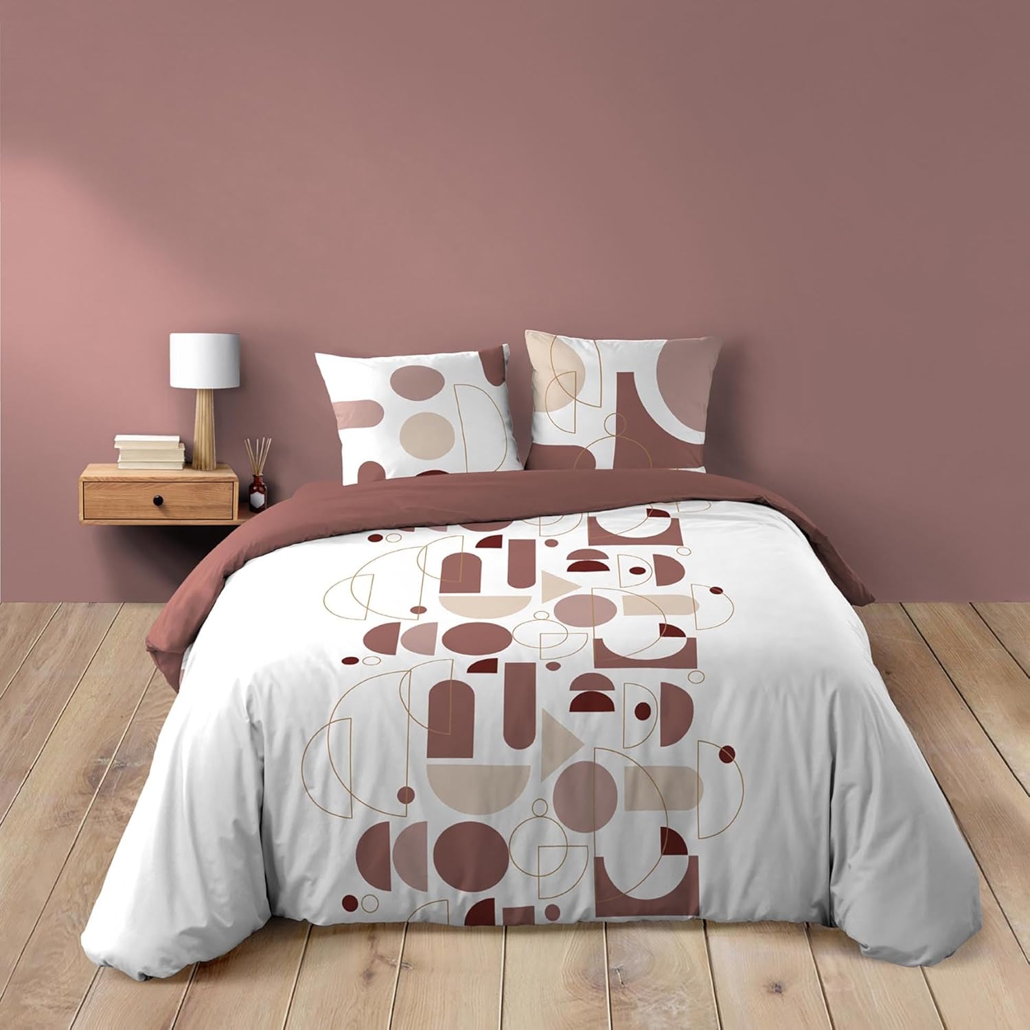 Douceur D'Int&eacute;rieur, 3 Piece Bedding Set (260 X 240 Cm) Chilipop Pink 100% Cotton