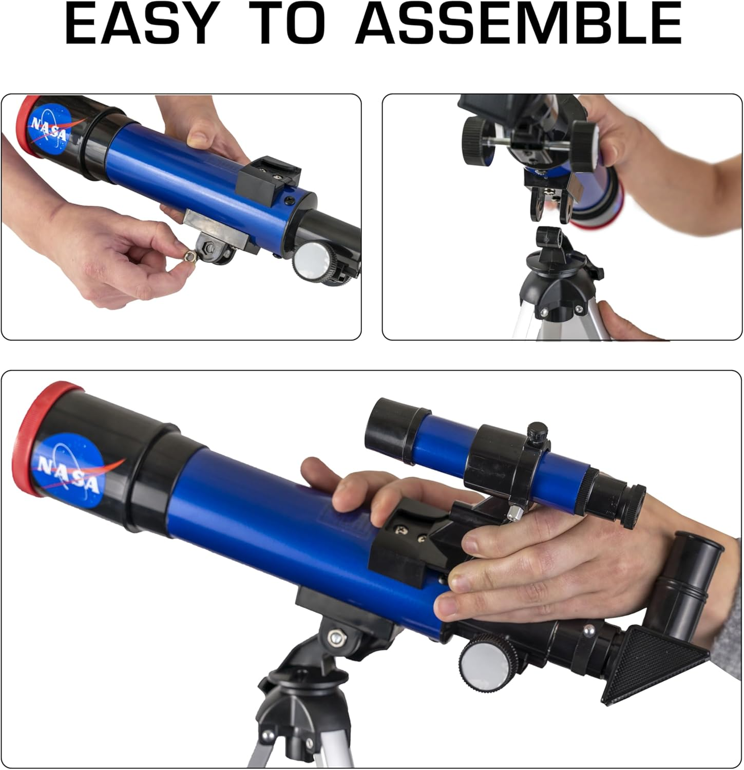 NASA Lunar Telescope for Kids &ndash; 90X Magnification, Includes Two Eyepieces, Tabletop Tripod, and Finder Scope- Kids Telescope for Astronomy Beginners image number 1