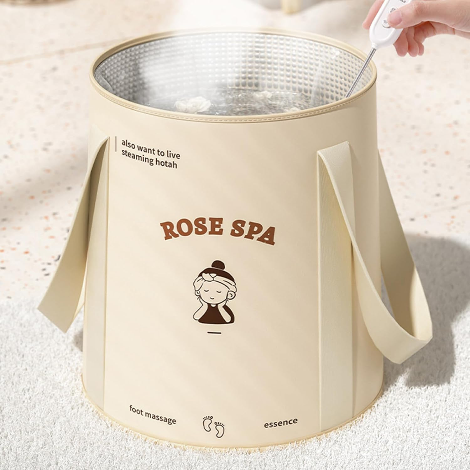 Portable Foot Soaking Bucket,Outdoor Water Container | Leakproof Foldable Durable Large Capacity Universal Collapsible Foot Soaking Basin for Fishing Hiking Spa Travel Borato image number 2