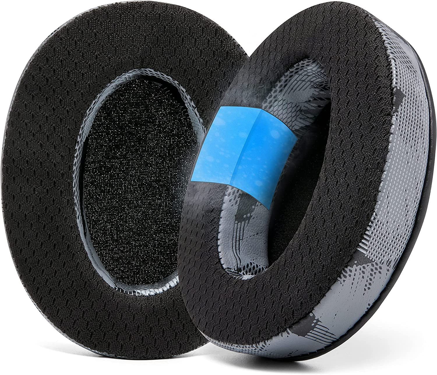 WC Freeze Hybrid Fabric Cooling Gel Replacement Earpads - Compatible with Hyperx Cloud, Steelseries Arctis, ATH M50X, Turtle Beach Stealth & More - Comfortable & Cooler for Longer | Speed Racer