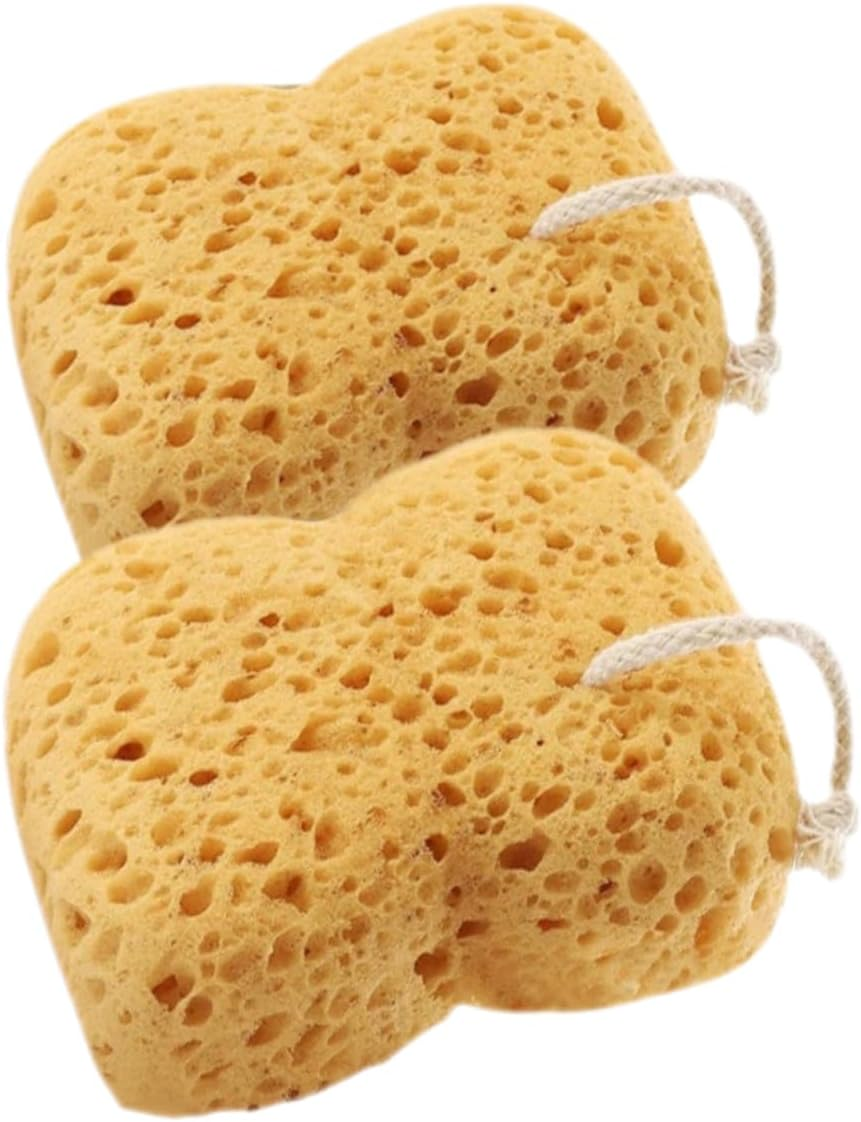 Natural Sea Sponges Shower Scrubber 2 Pack Soft Exfoliating Bath Sponge for Gentle Skin Care and Home Use Light Brown image number 4