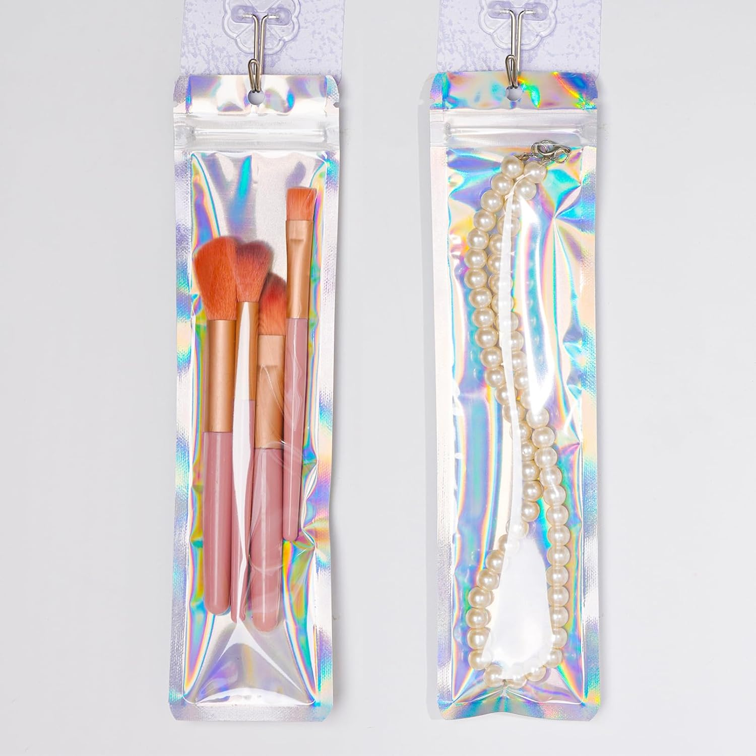 100 Pcs Pen Packaging Bags for Small Business Resealable Foil Pouch Bag for Pens Holographic Packaging Pouch Bag Ziplock Smell Proof Storage Bags (2.4X9 Inch) image number 3