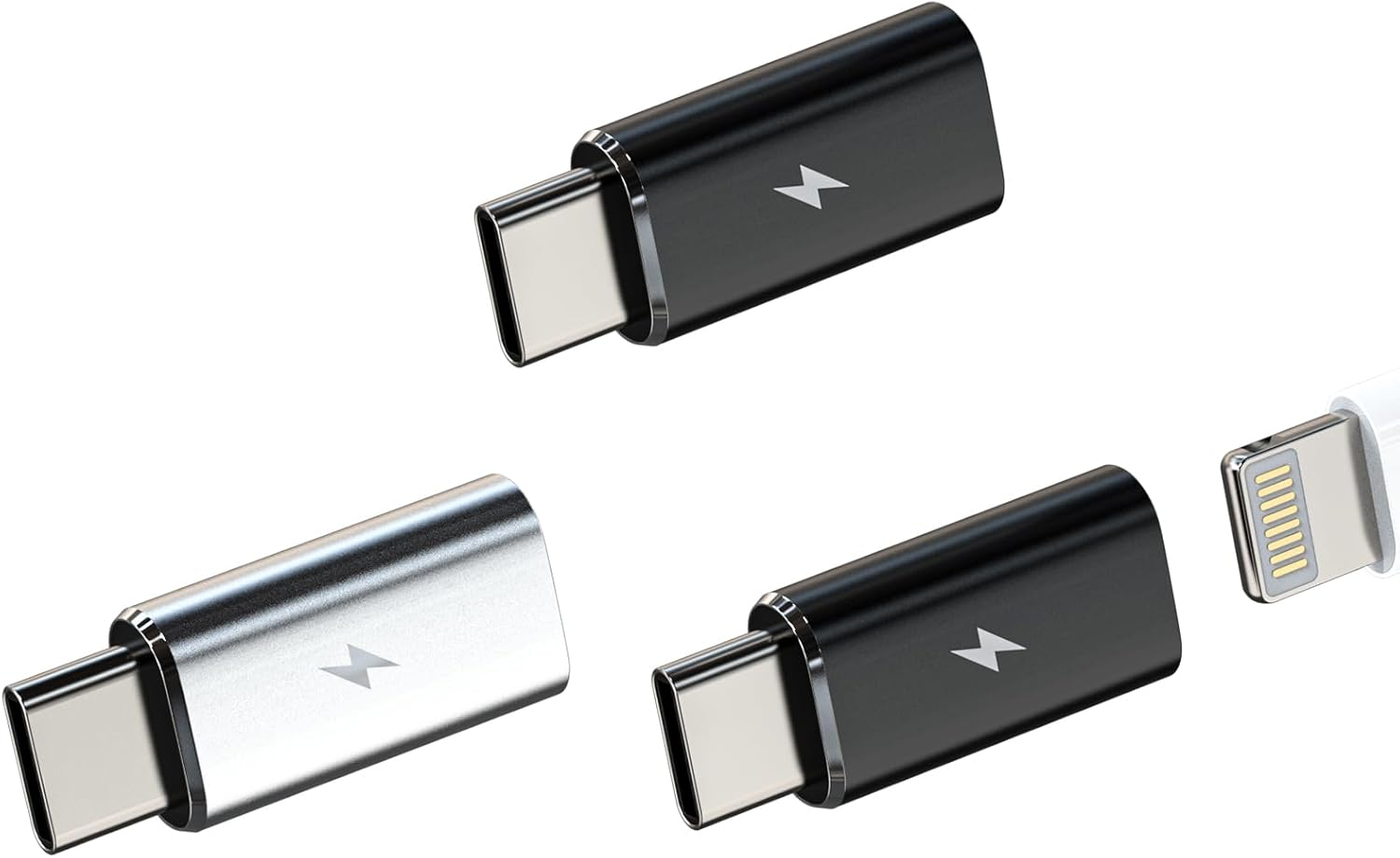 65W Lightning to USB C Charging Cable Adapter(3 Pack)Lighting Female to Type C Male Charger Cable Port Connector for Iphone 16 for Apple Power Adaptor Mobile for Ipad Compatible for Samsung Converter