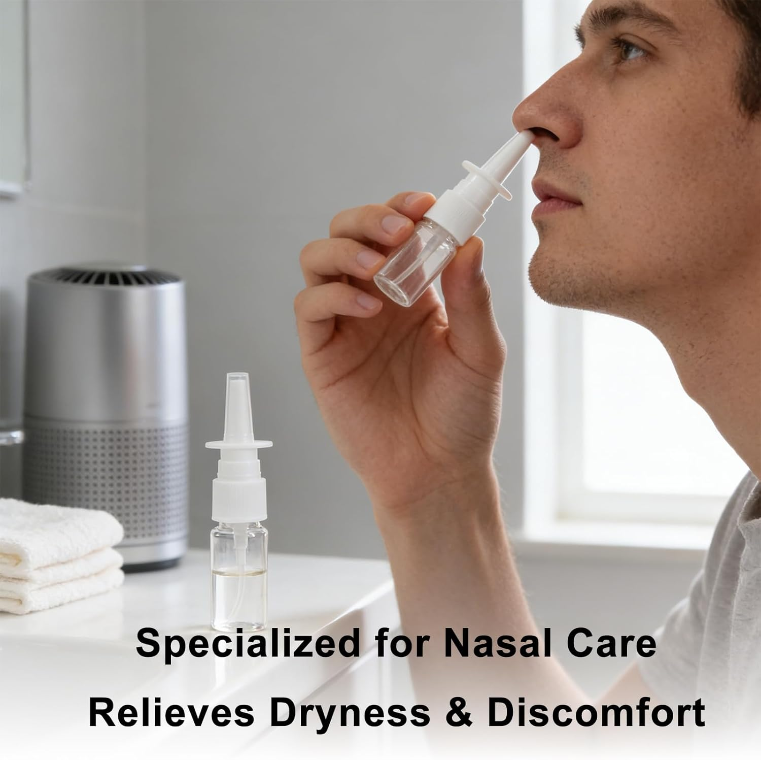 RIBHNXHI 3Pcs Nasal Spray Bottle Empty Rhinitis Care Sprayer Direct Spray Small Portable Plastic Refillable Container for Saline Essential Oil Nasal Sprayer 10Ml for Home and Travel Use