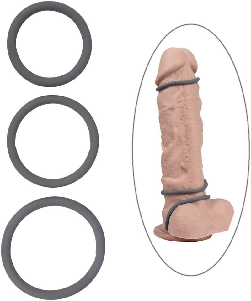 3Pcs Soft Different Size Ring Flexible Silicone Ring Men Delay Rings, Men Enhancement Workout Rings Long Lasting Rings Cool Tool in 1 Package image number 2